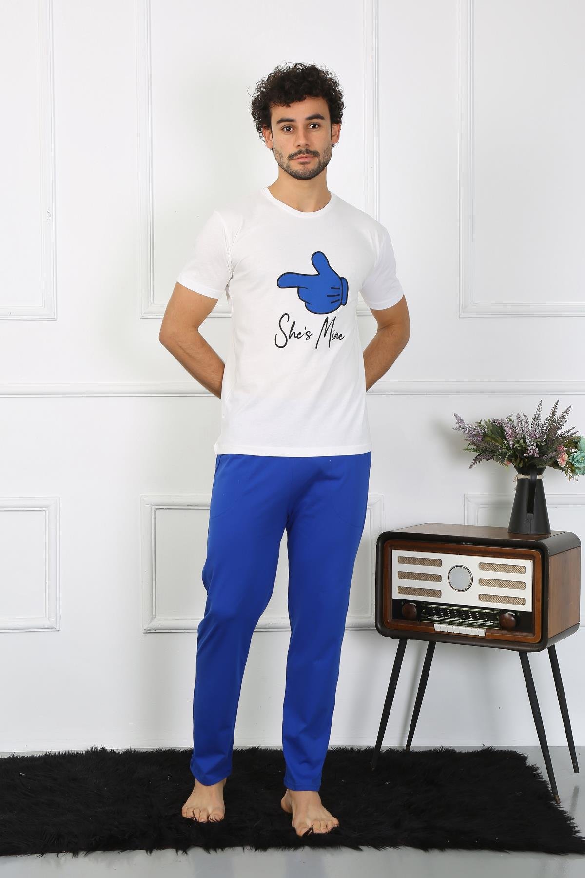 Akbeniz Erkek Pamuk Penye Sevgili Kombini Pijama Takımı Beyaz 50129 Tek Takım Fiyatıdır