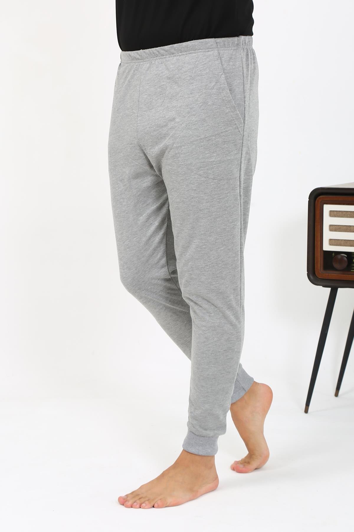 Akbeniz Erkek Pamuk Tek Alt Pijama Gri 27551