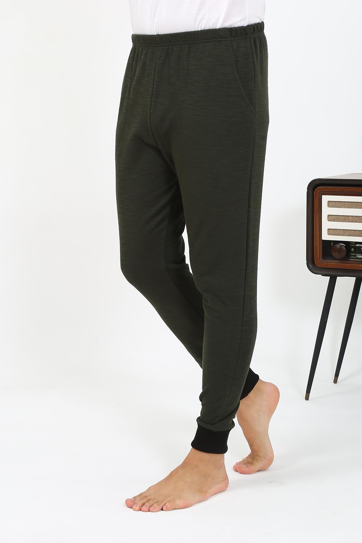 Akbeniz Erkek Pamuk Tek Alt Pijama Haki 27551