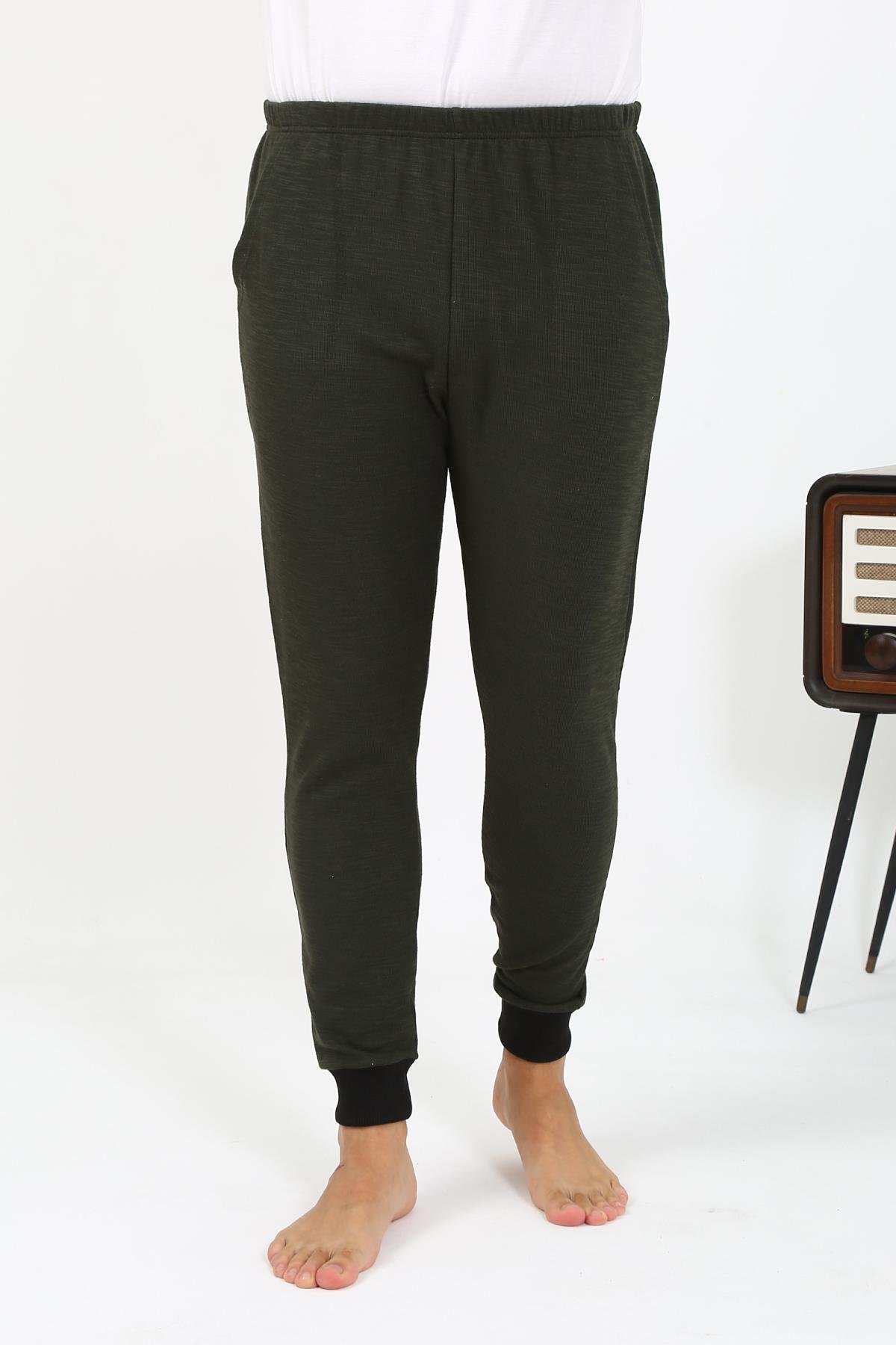 Akbeniz Erkek Pamuk Tek Alt Pijama Haki 27551