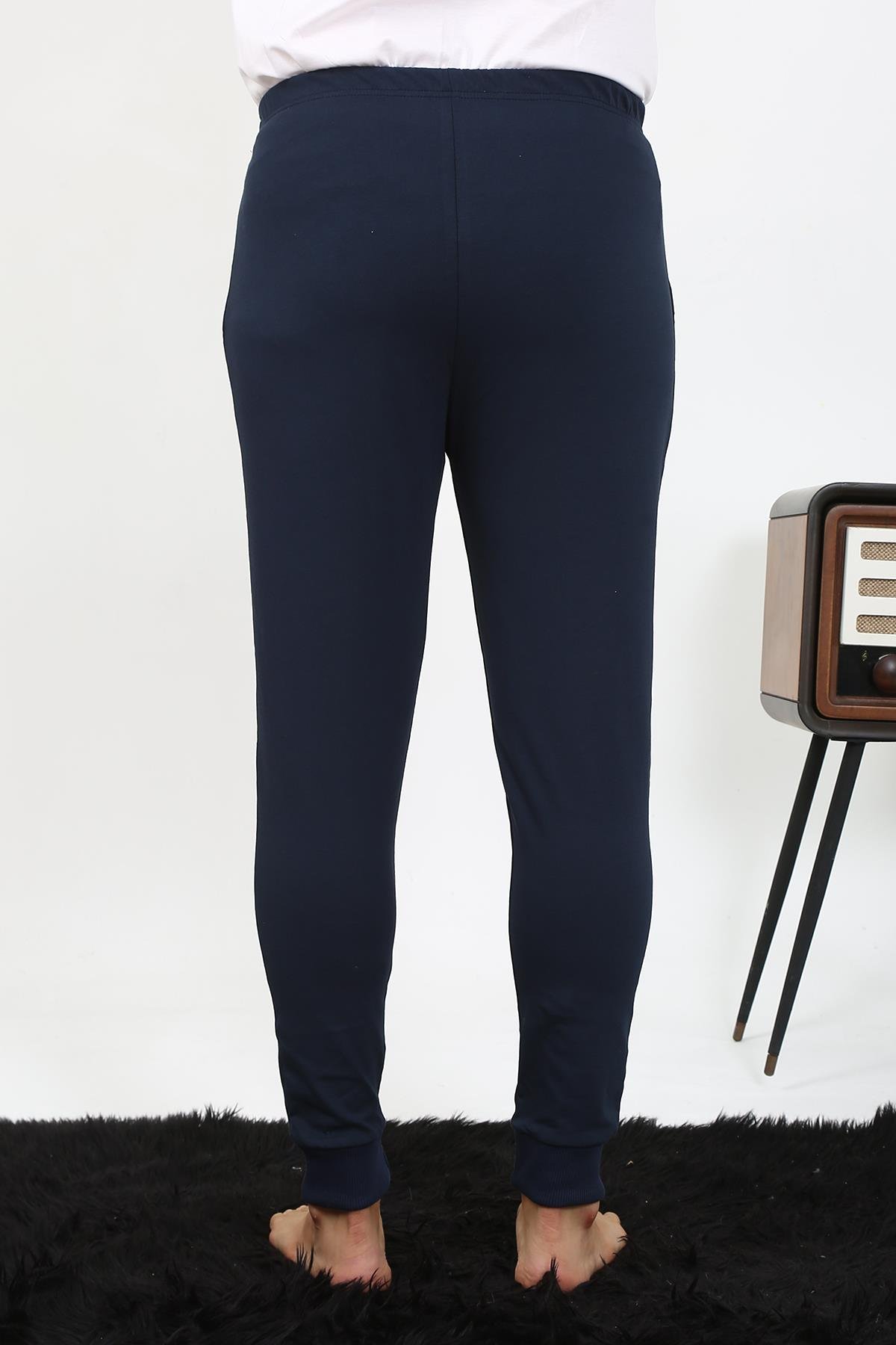 Akbeniz Erkek Pamuk Tek Alt Pijama Lacivert 27551