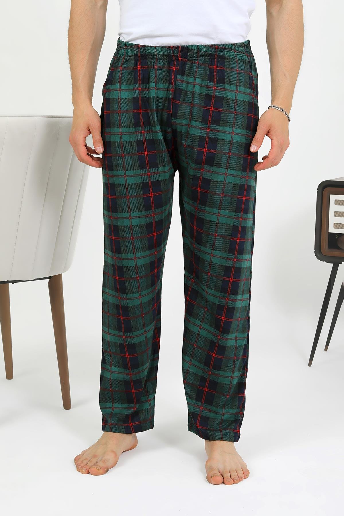 Akbeniz Erkek Pamuk Tek Alt Pijama Yeşil 27562