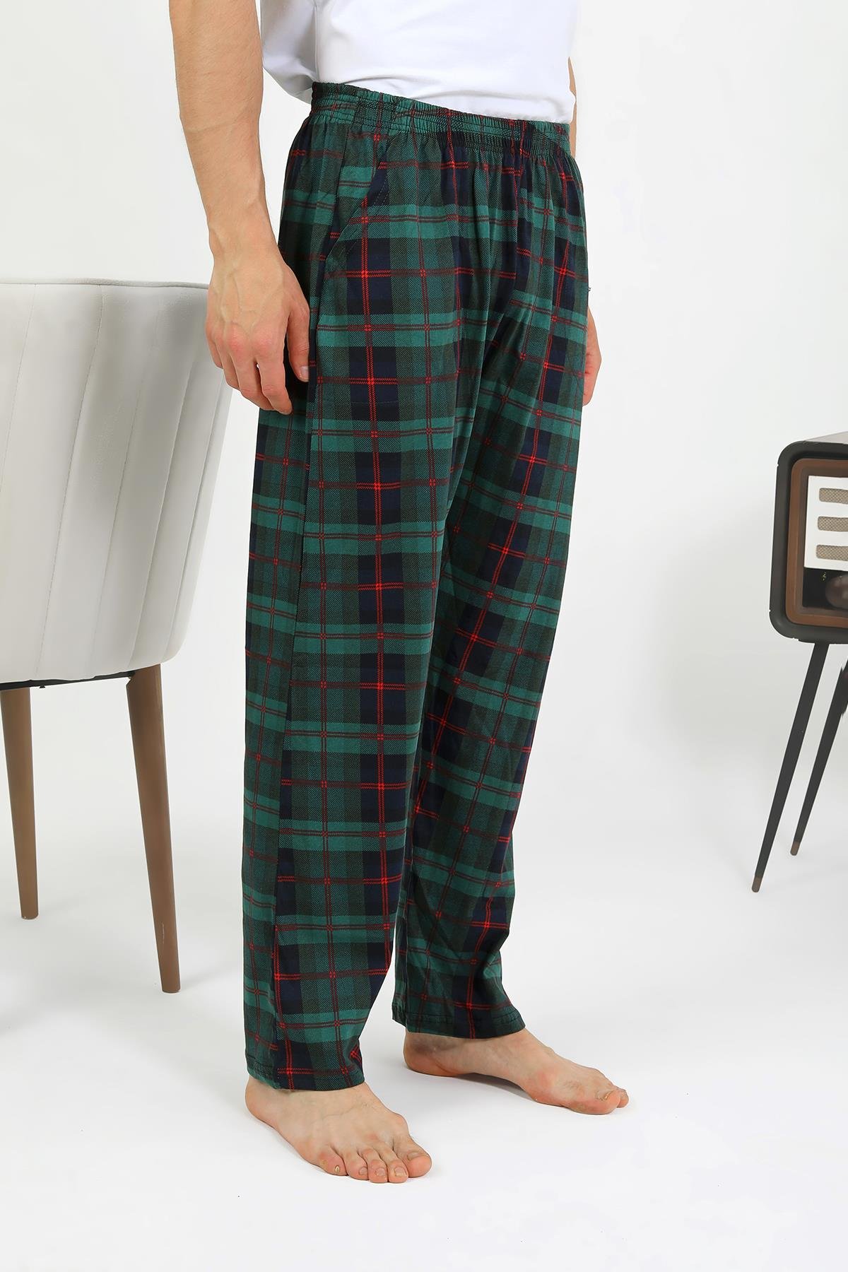 Akbeniz Erkek Pamuk Tek Alt Pijama Yeşil 27562