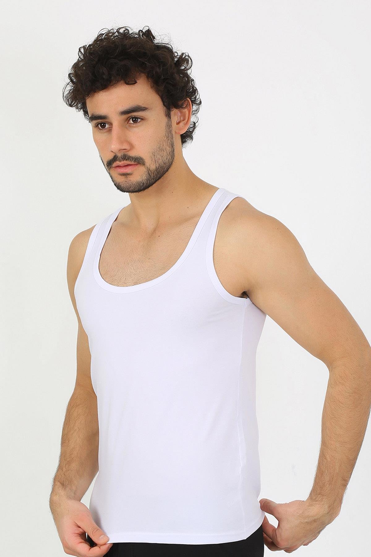 Akbeniz Erkek Penye Beyaz Atlet  6566