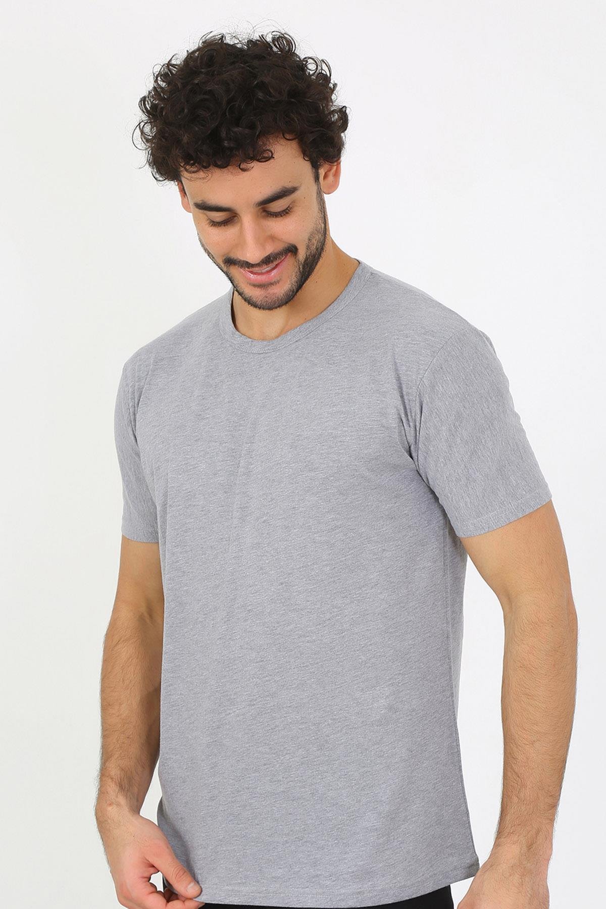 Akbeniz Erkek Sıfır Yaka Gri Penye Atlet 6567