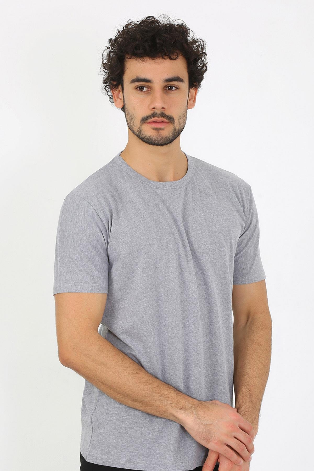 Akbeniz Erkek Sıfır Yaka Gri Penye Atlet 6567