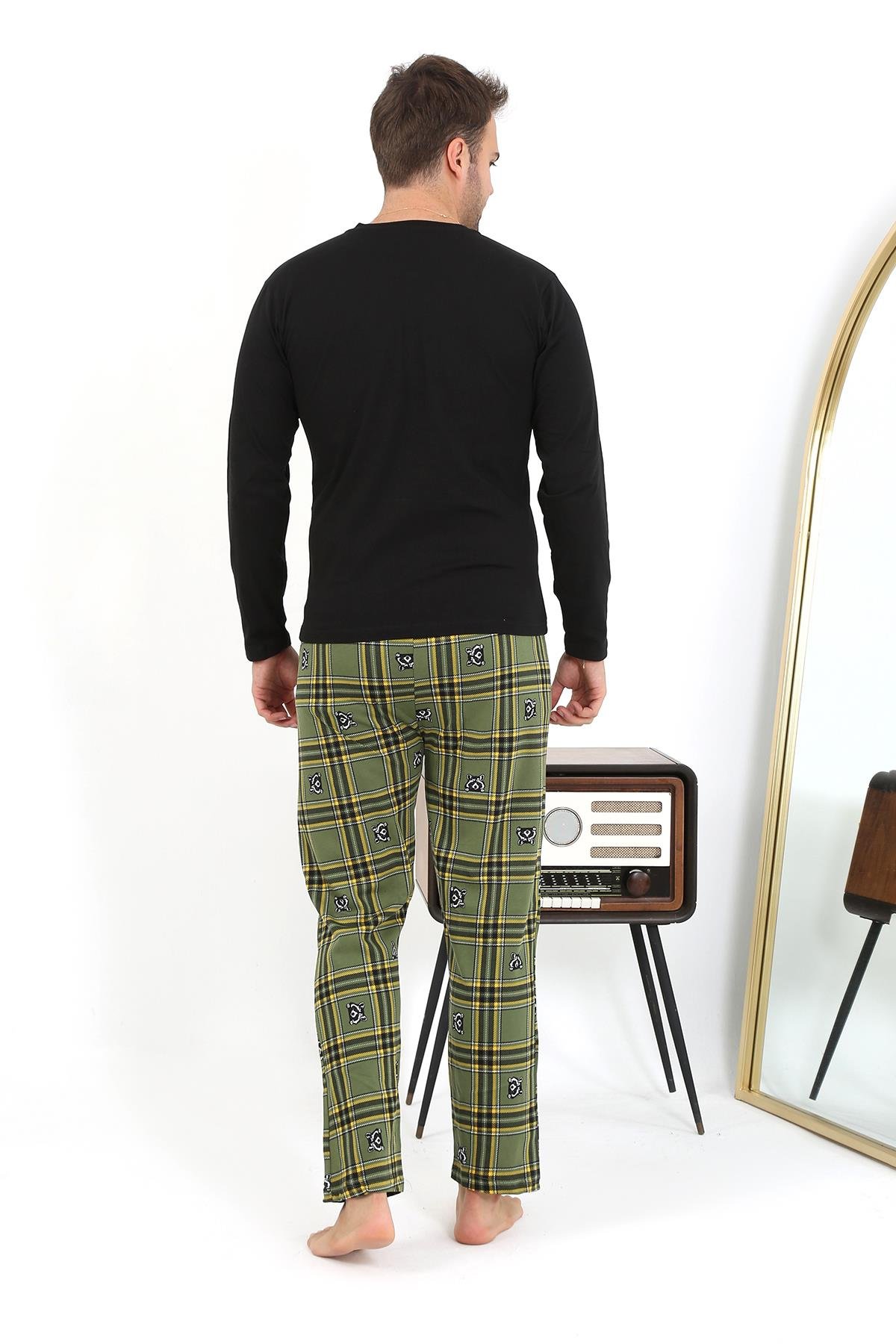 Akbeniz Erkek Uzun Kol Penye Siyah Pijama Takımı 6861