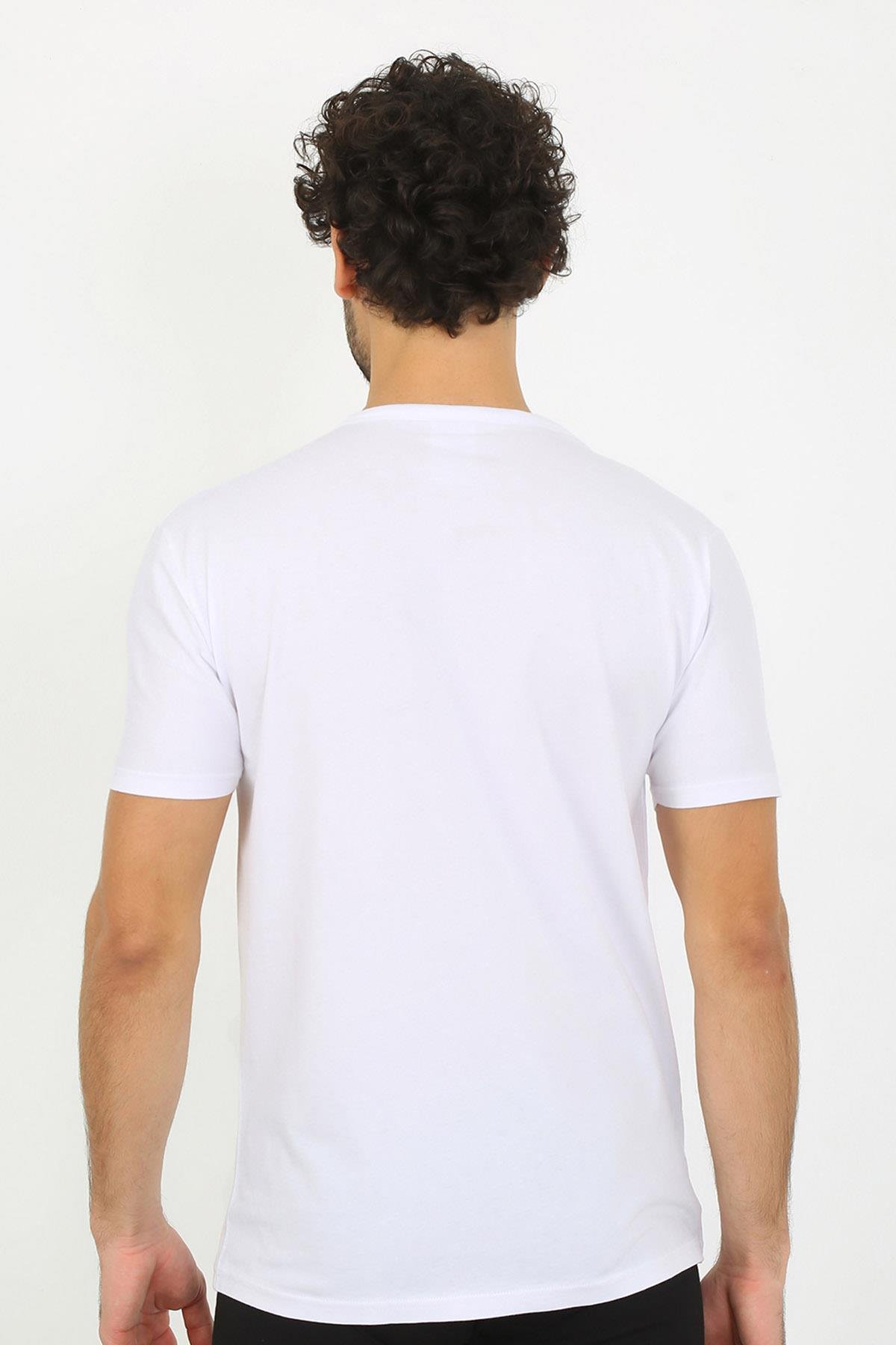 Akbeniz Erkek V Yaka Beyaz Penye Atlet 6560