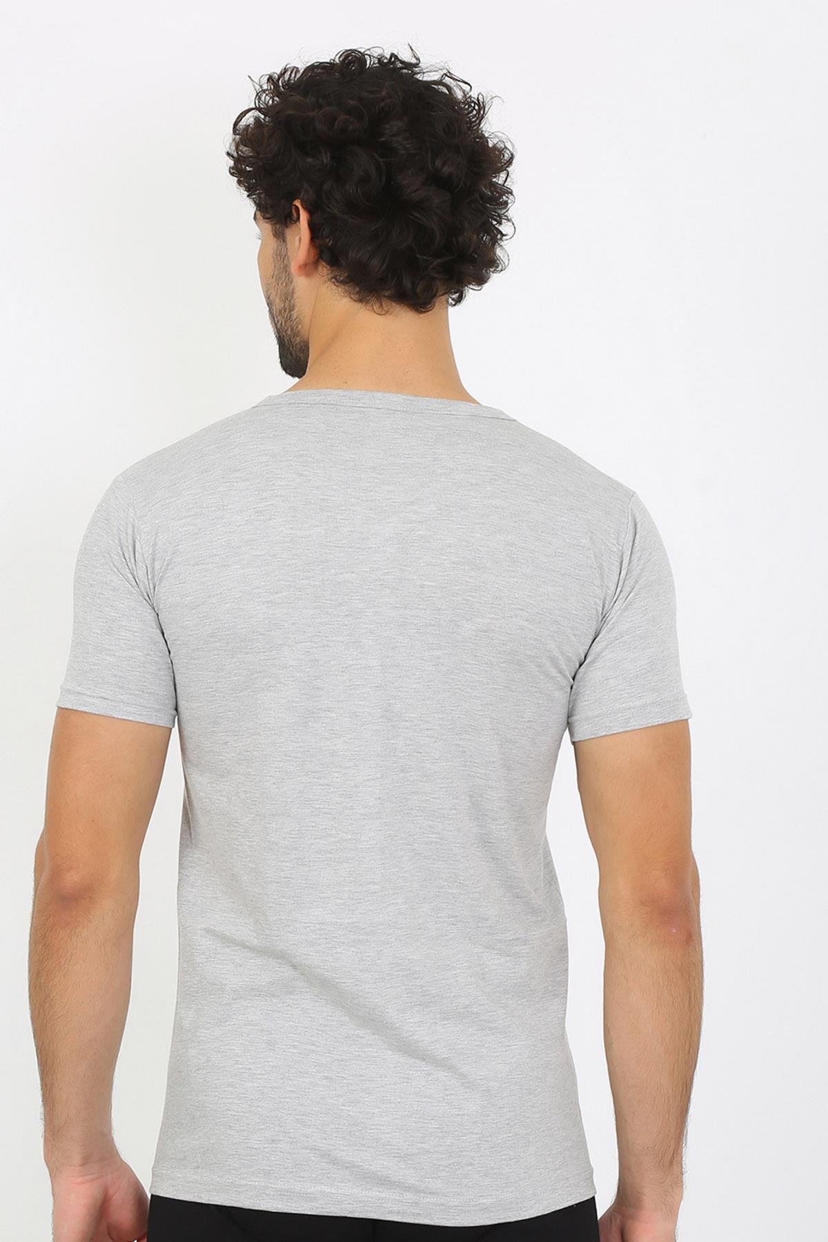 Akbeniz Erkek V Yaka Gri Penye Atlet 6560