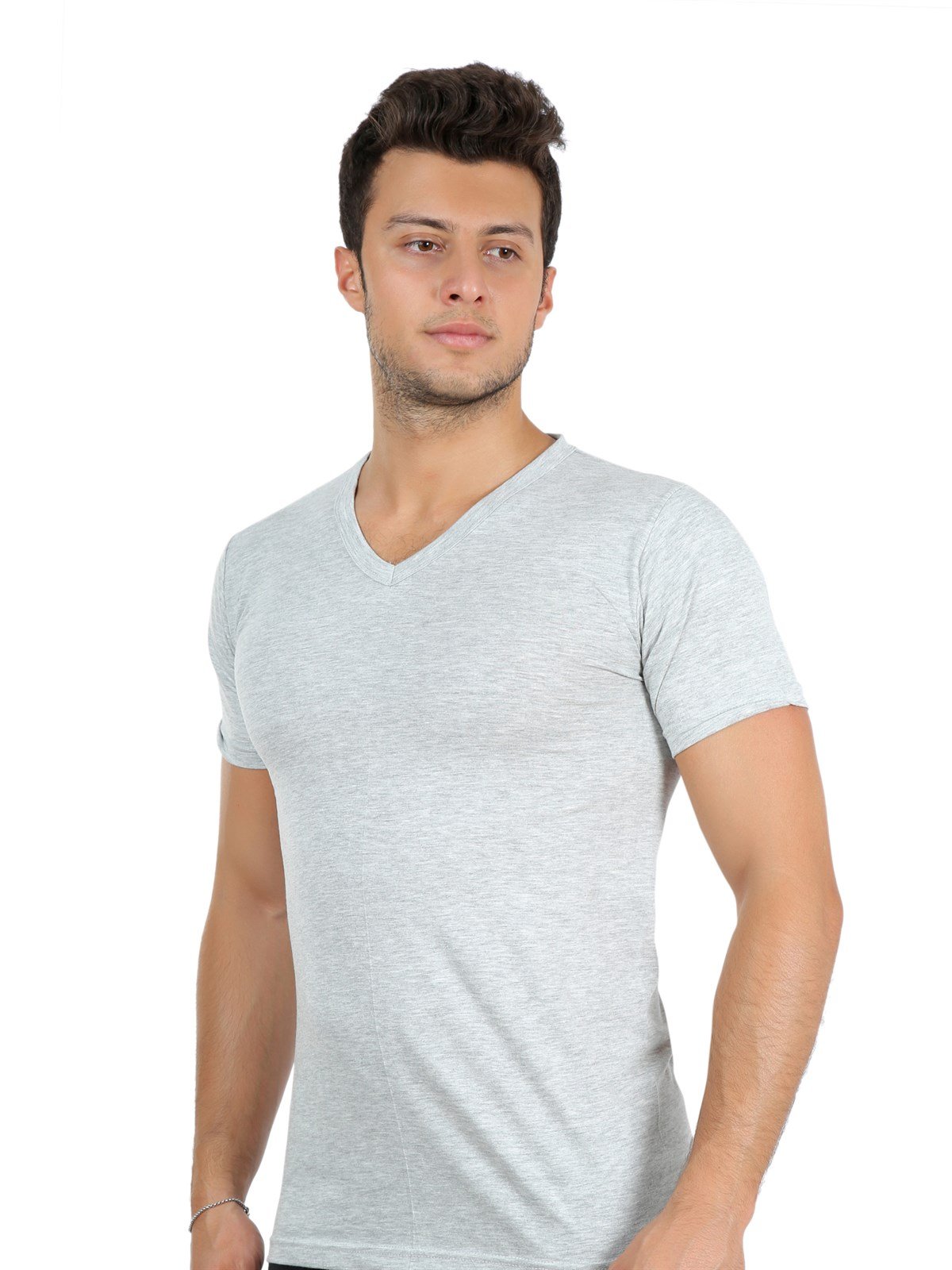 Akbeniz Erkek V Yaka Penye Atlet 65602