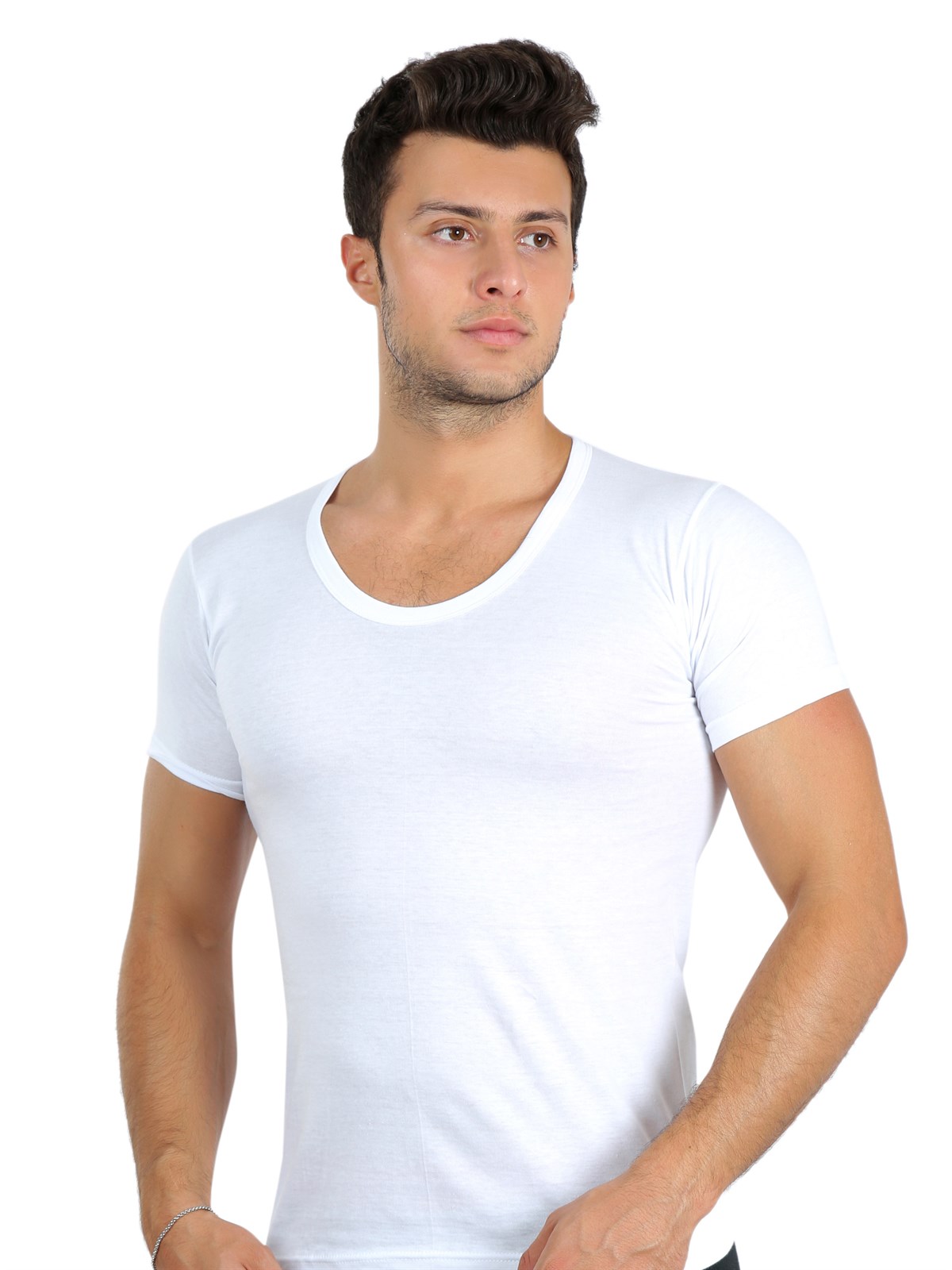 Akbeniz Erkek V Yaka Penye Atlet 65651