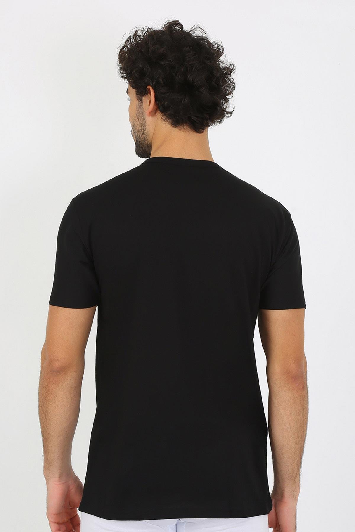 Akbeniz Erkek V Yaka Siyah Penye Atlet 6560