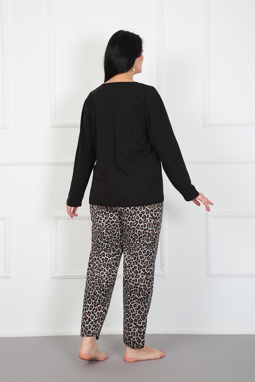 Akbeniz Kadın %100 Pamuk Büyük Beden Pijama Takım 202174