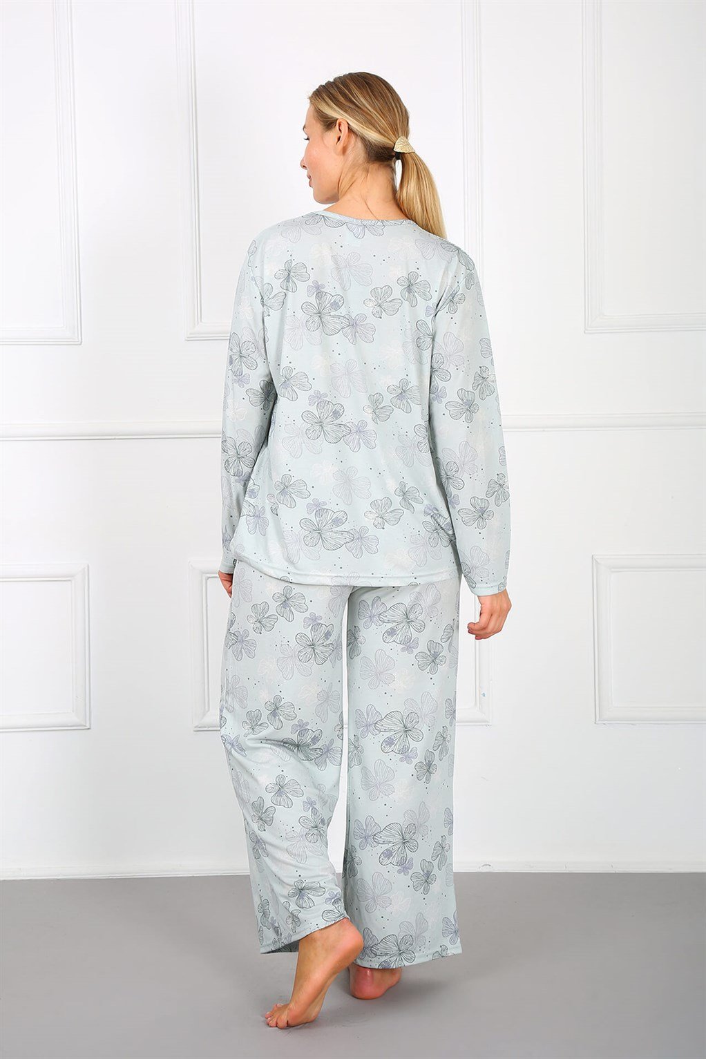 Akbeniz Kadın %100 Pamuk Büyük Beden Pijama Takım 202167
