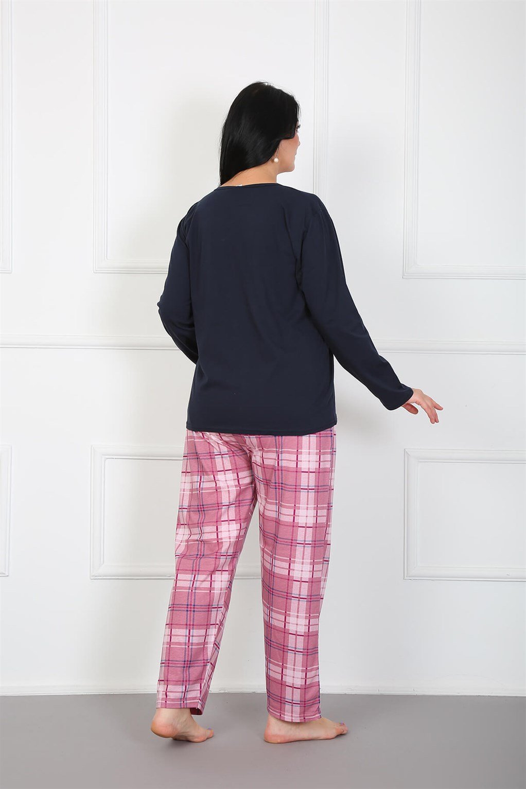 Akbeniz Kadın %100 Pamuk Büyük Beden Pijama Takım 202175