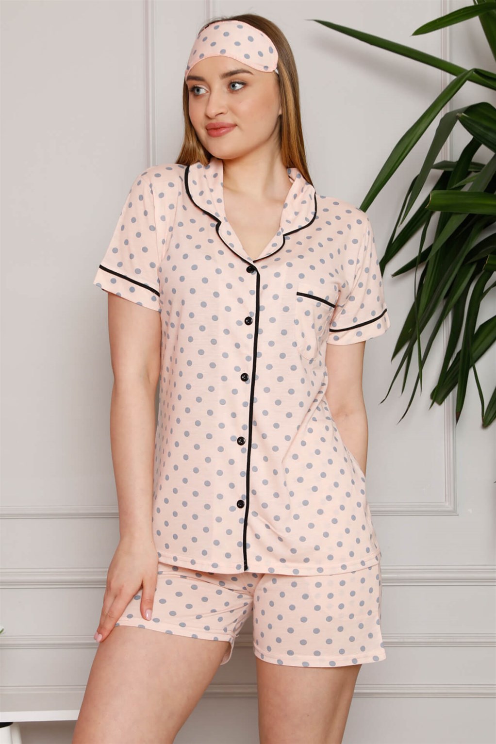 Akbeniz Kadın %100 Pamuk Penye Kısa Kol Şortlu Pijama Takım 4330