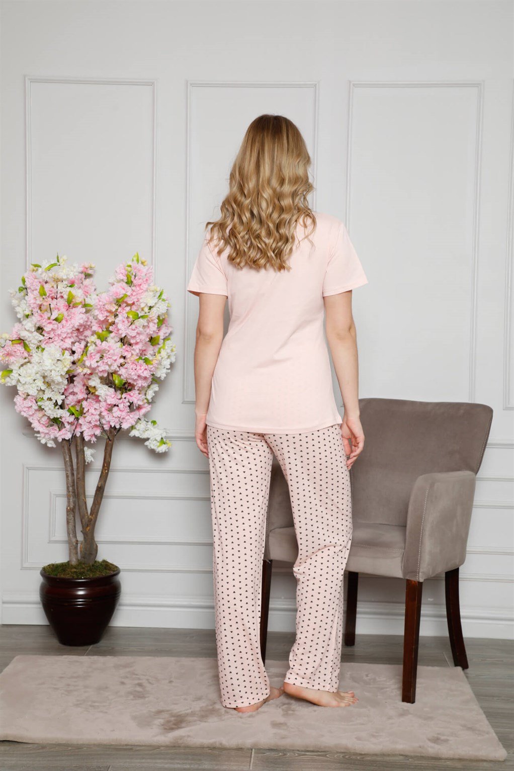 Akbeniz Kadın %100 Pamuklu Hamile Pijama Takımı 4507