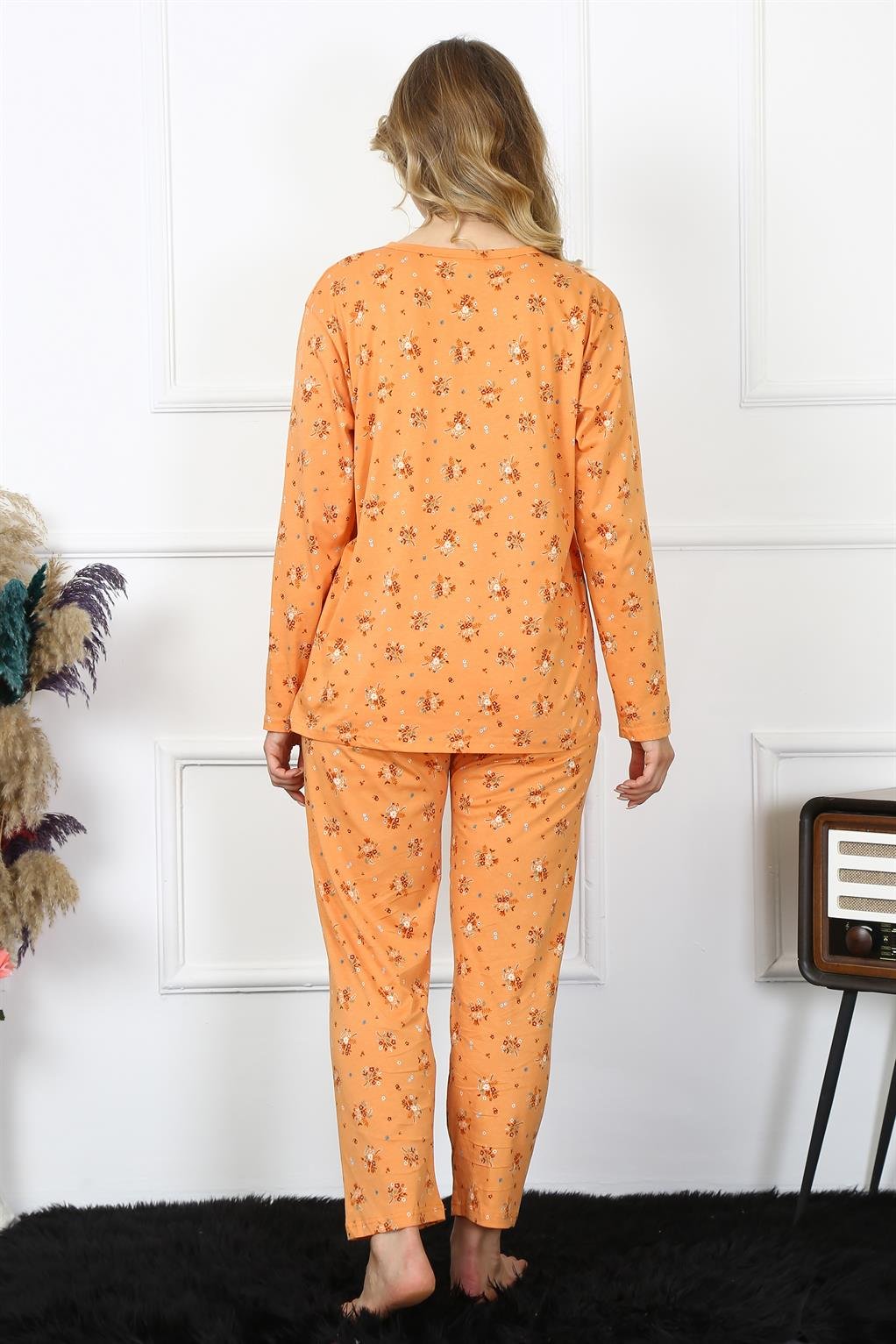 Akbeniz Kadın 4XL-5XL-6XL-7XL-8XL Büyük Beden Uzun Kol Pijama Takım 75014