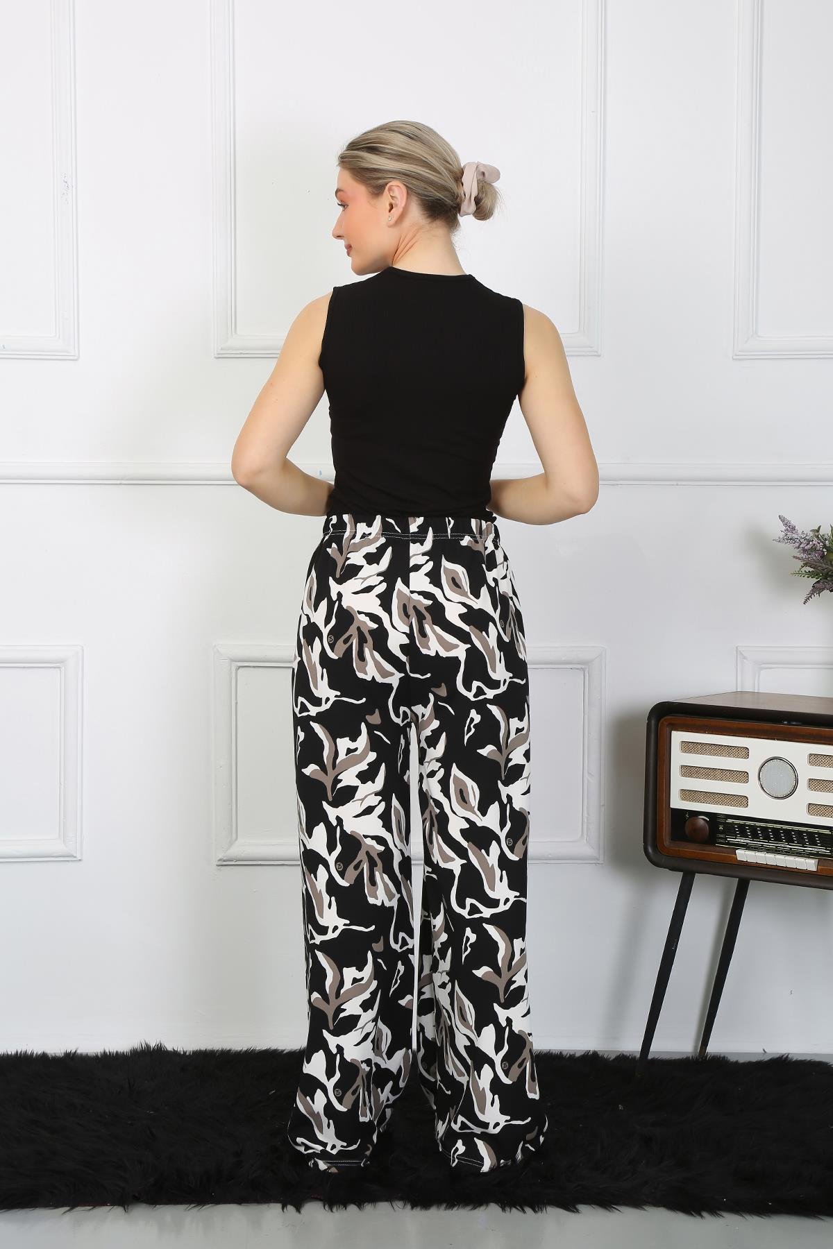 Akbeniz Kadın Bol Paça Penye Haki Alt Üst Takım 5502