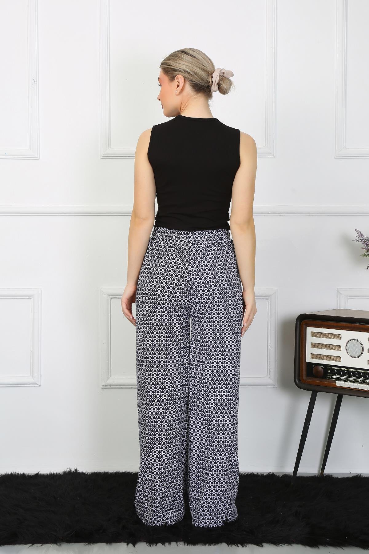 Akbeniz Kadın Bol Paça Penye Siyah Alt Üst Takım 5502