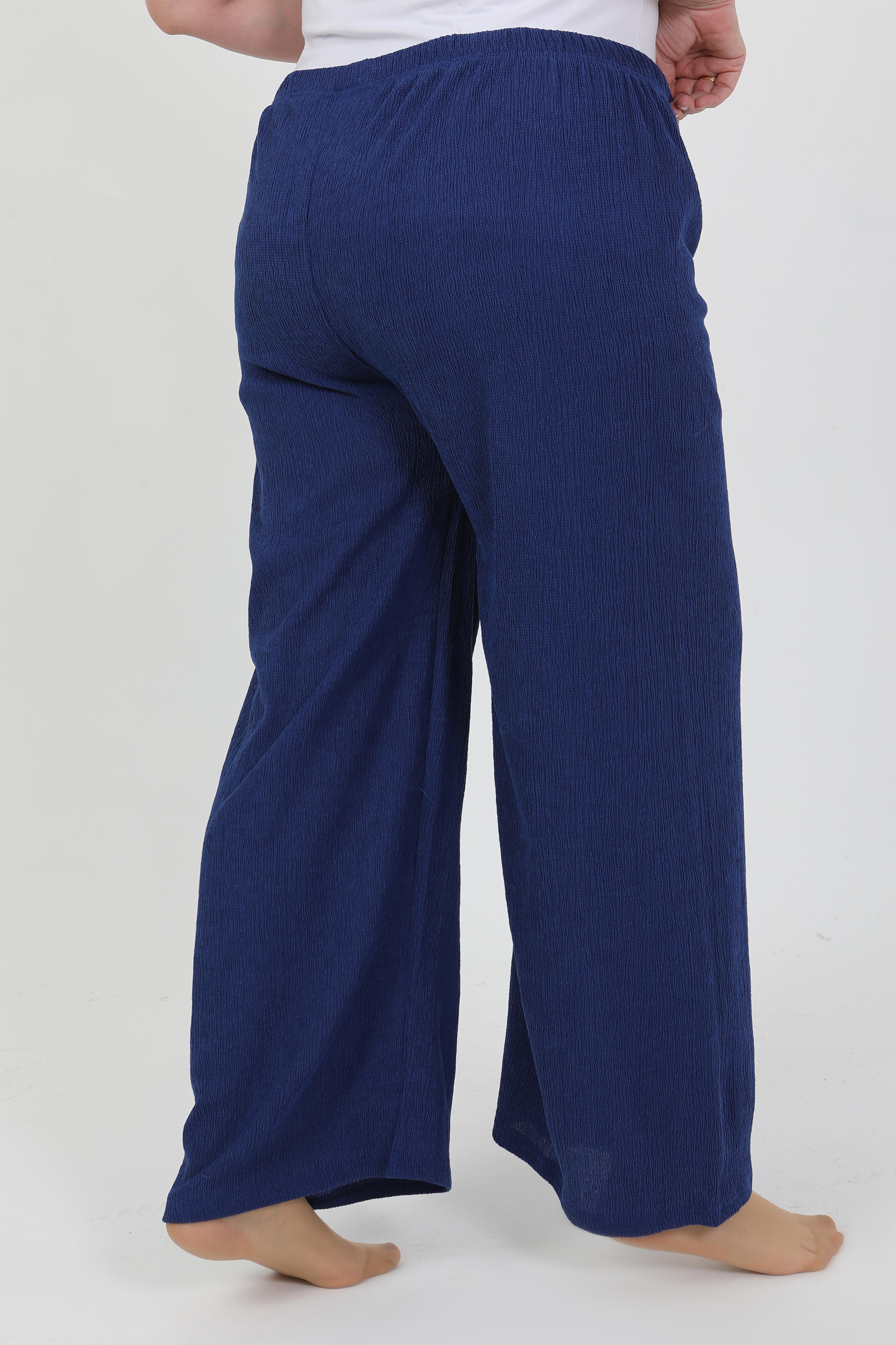 Akbeniz Kadın Büyük Beden Bürümcük Pantolon 210076 Saks