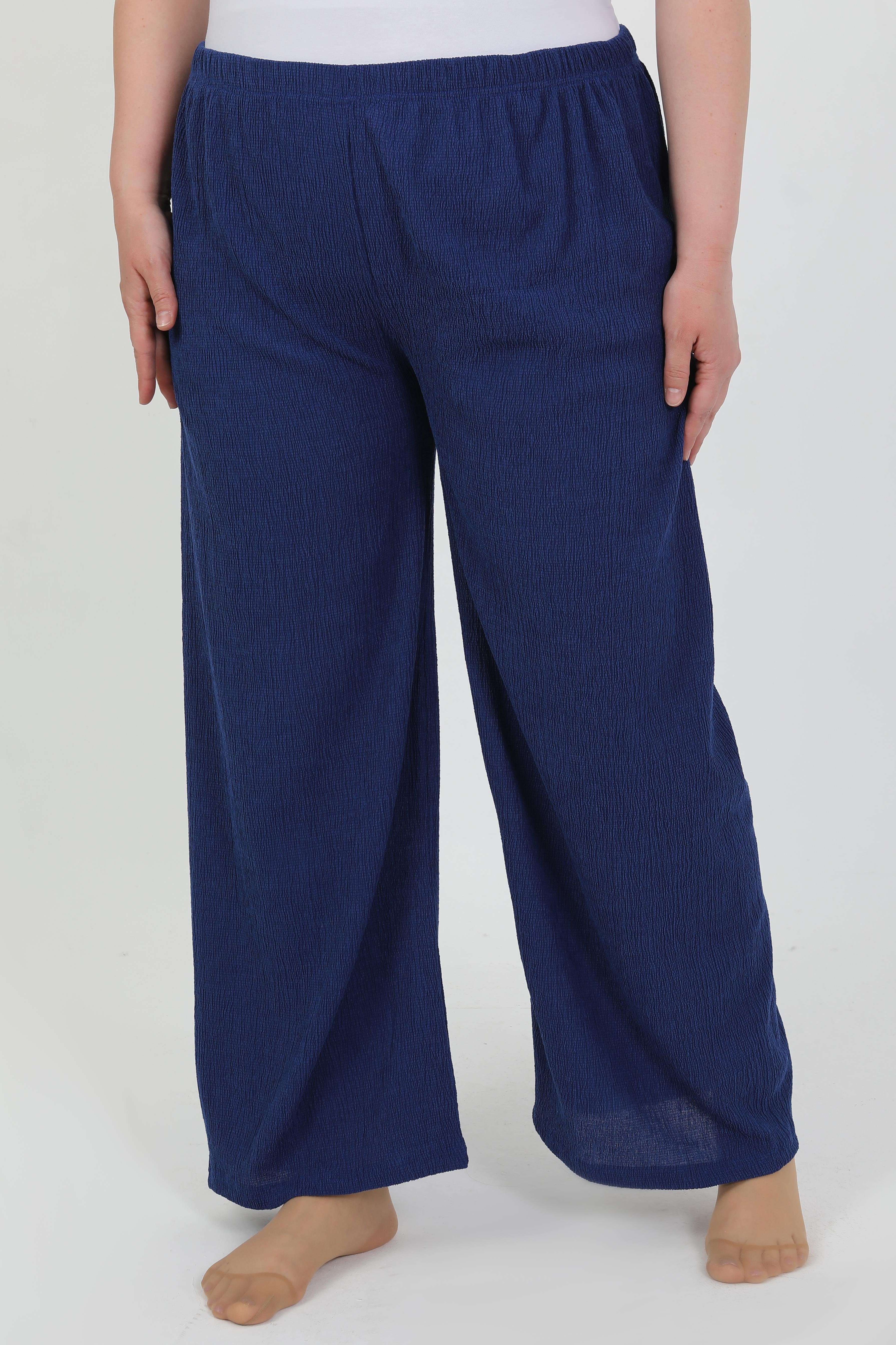 Akbeniz Kadın Büyük Beden Bürümcük Pantolon 210076 Saks