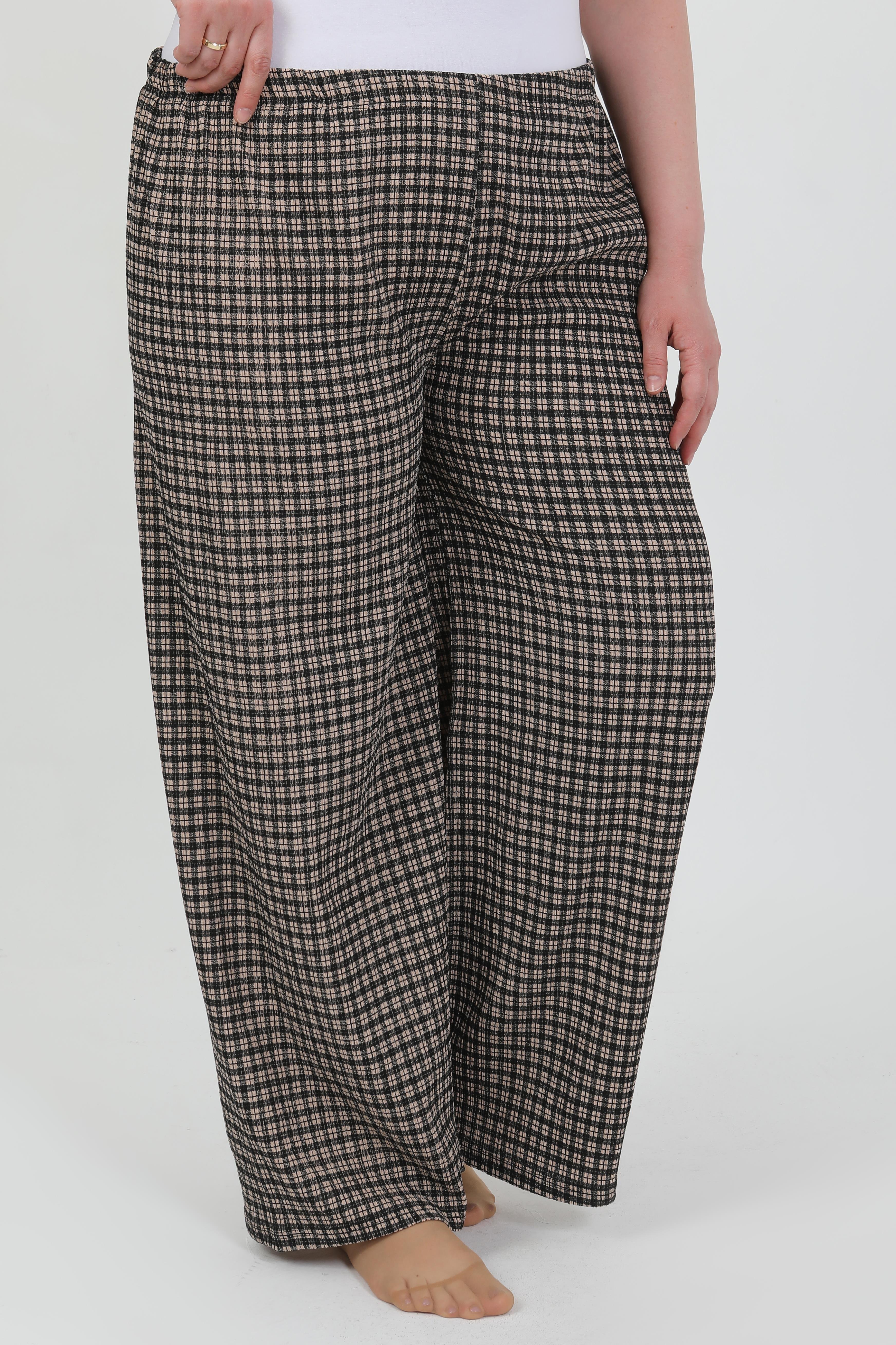 Akbeniz Kadın Büyük Beden Bürümcük Pantolon 210076 Kahve