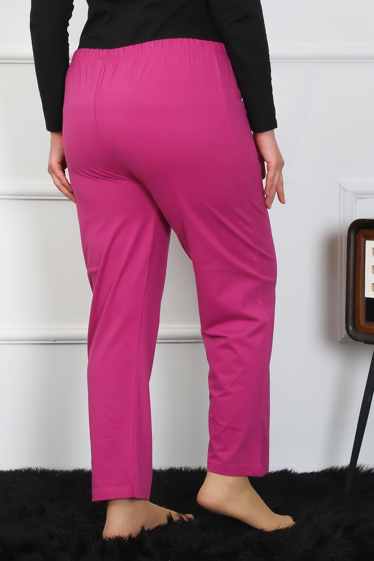 Akbeniz Kadın Büyük Beden Fuşya Tek Alt Pijama 27505