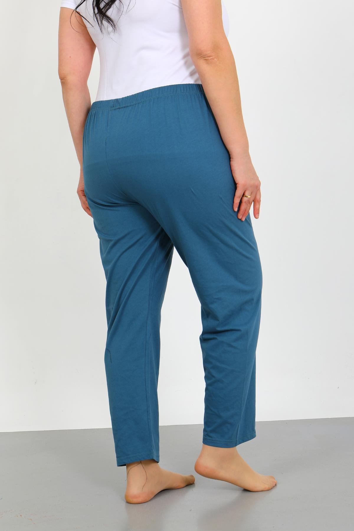 Akbeniz Kadın Büyük Beden İndigo Tek Alt Pijama 27555