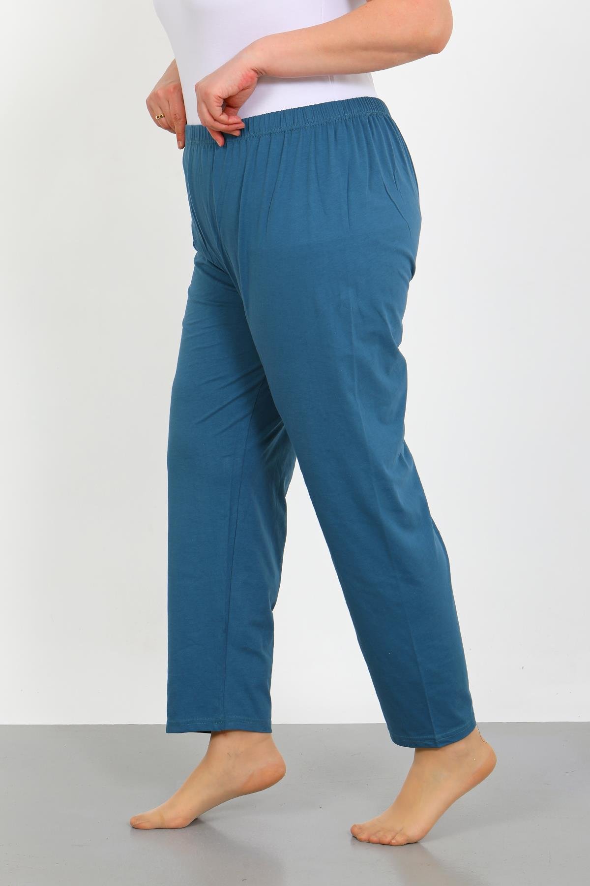 Akbeniz Kadın Büyük Beden İndigo Tek Alt Pijama 27555