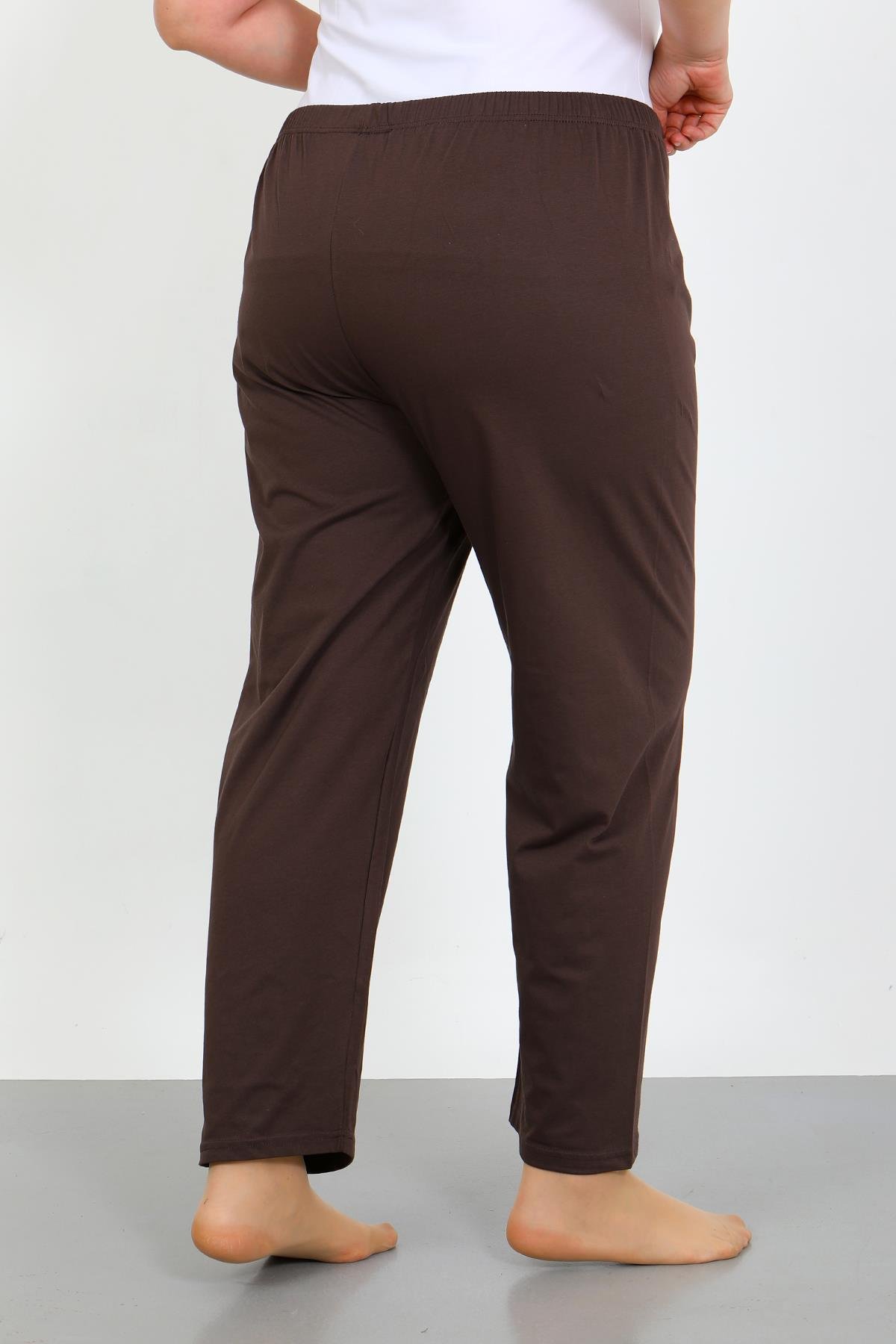 Akbeniz Kadın Büyük Beden Kahve Tek Alt Pijama 27555