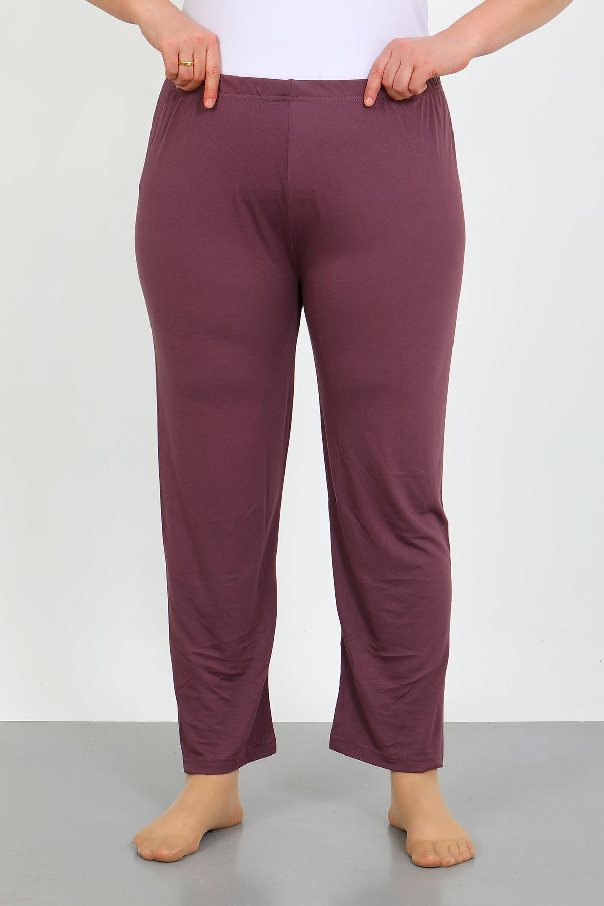 Akbeniz Kadın Büyük Beden Mürdüm Tek Alt Pijama 27555