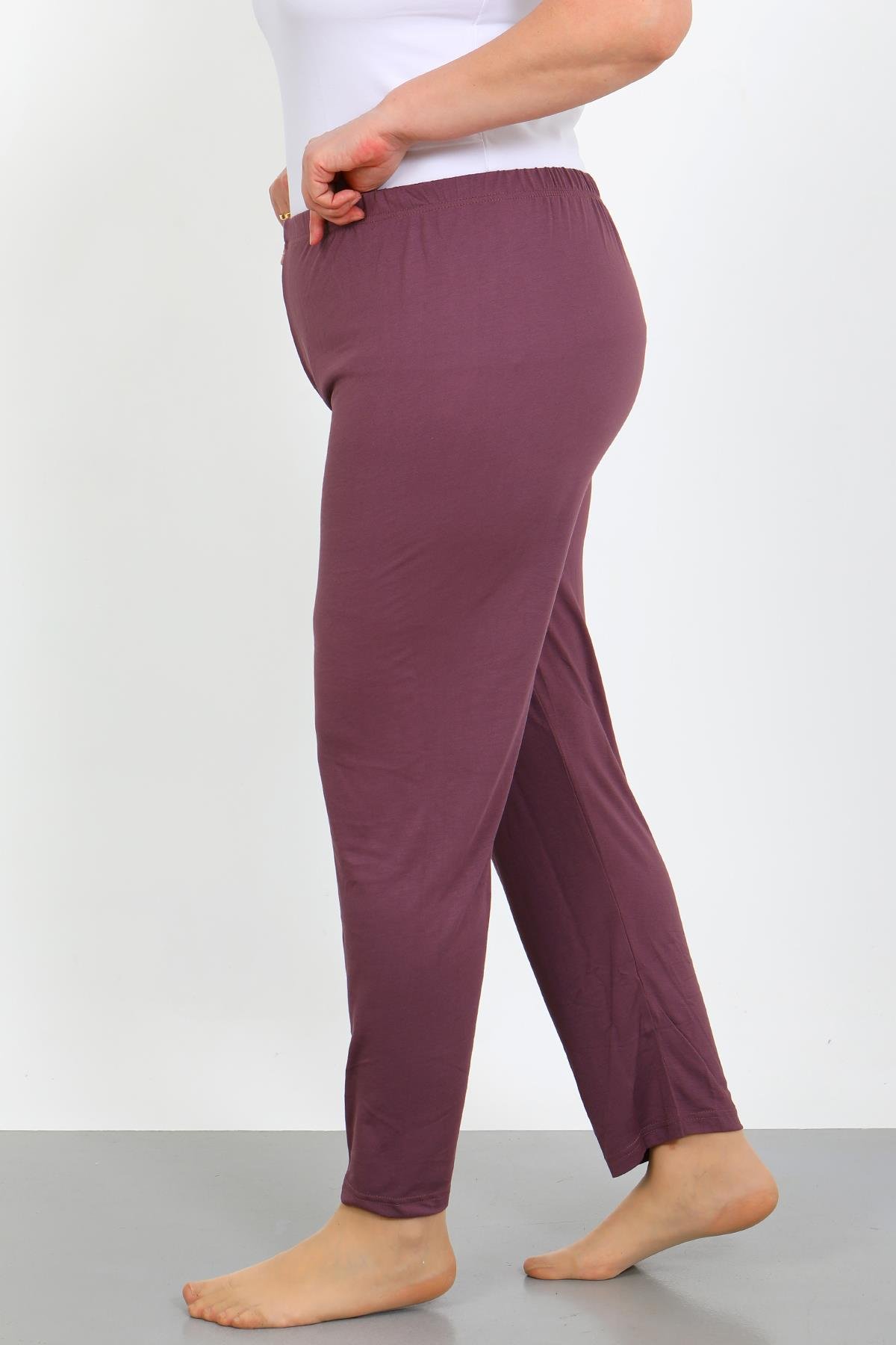 Akbeniz Kadın Büyük Beden Mürdüm Tek Alt Pijama 27555