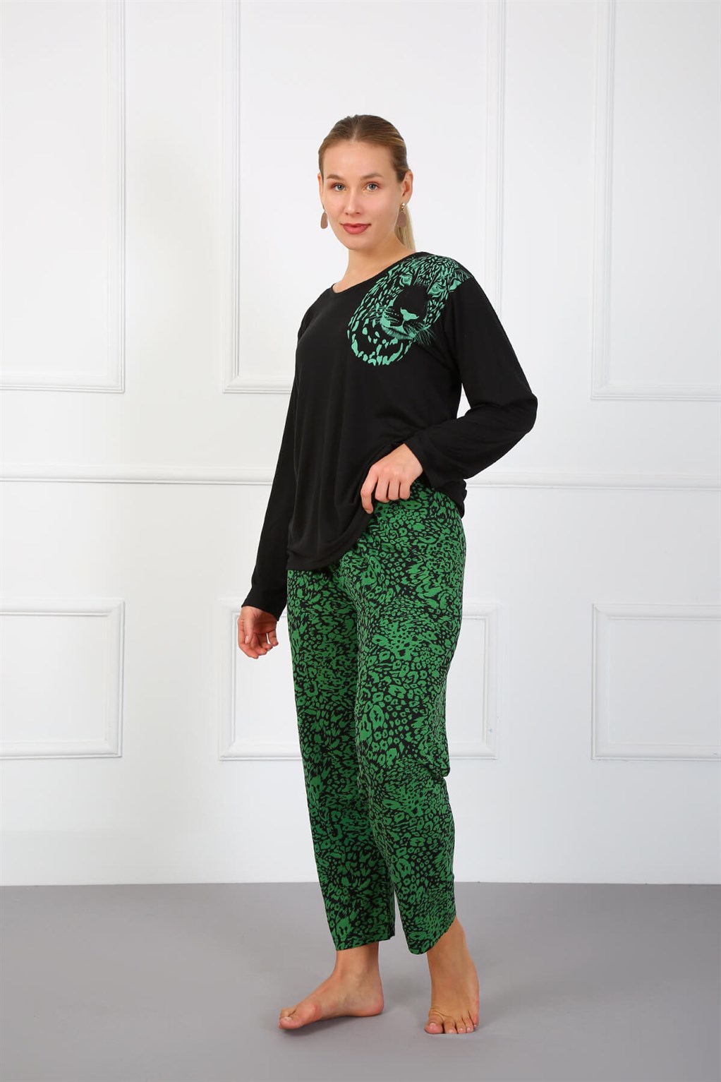 Akbeniz Kadın Büyük Beden Penye Pijama Takım 202179