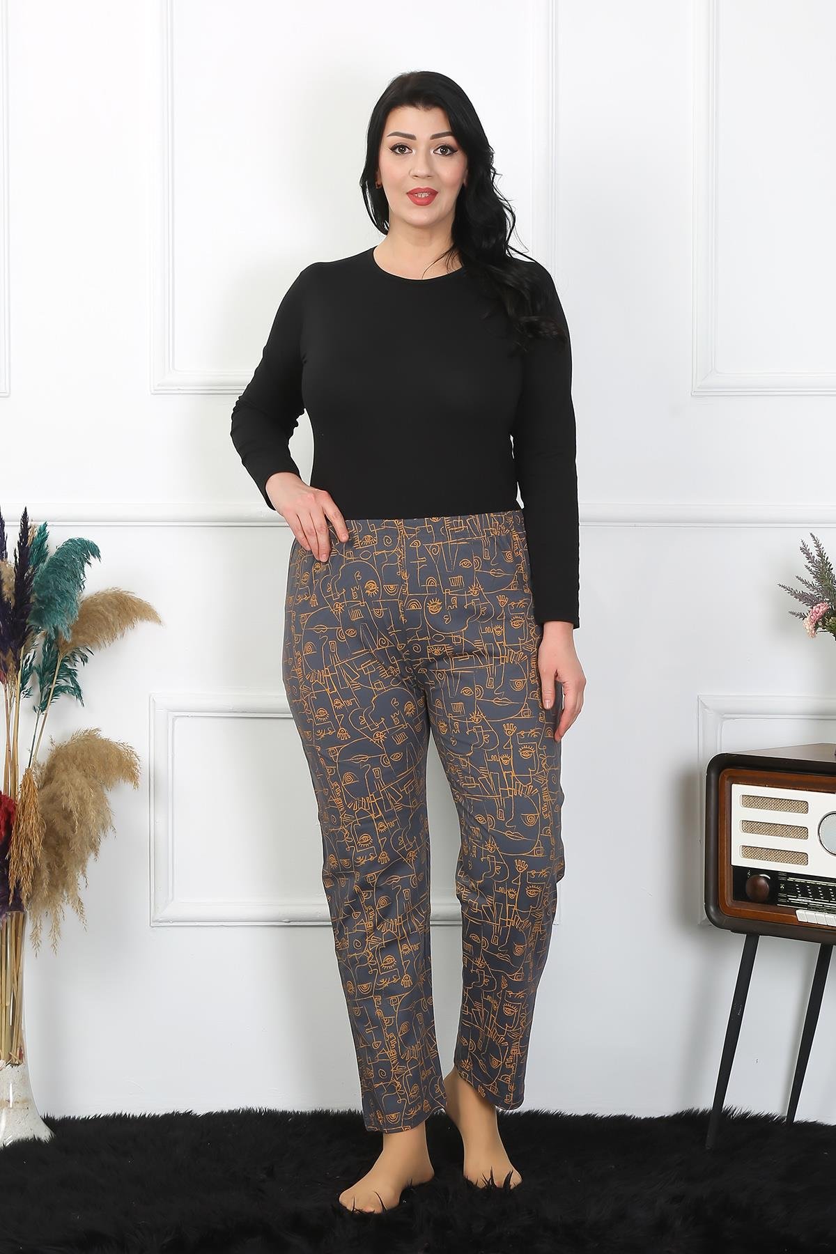 Akbeniz Kadın Büyük Beden Tek Alt Pijama 27502