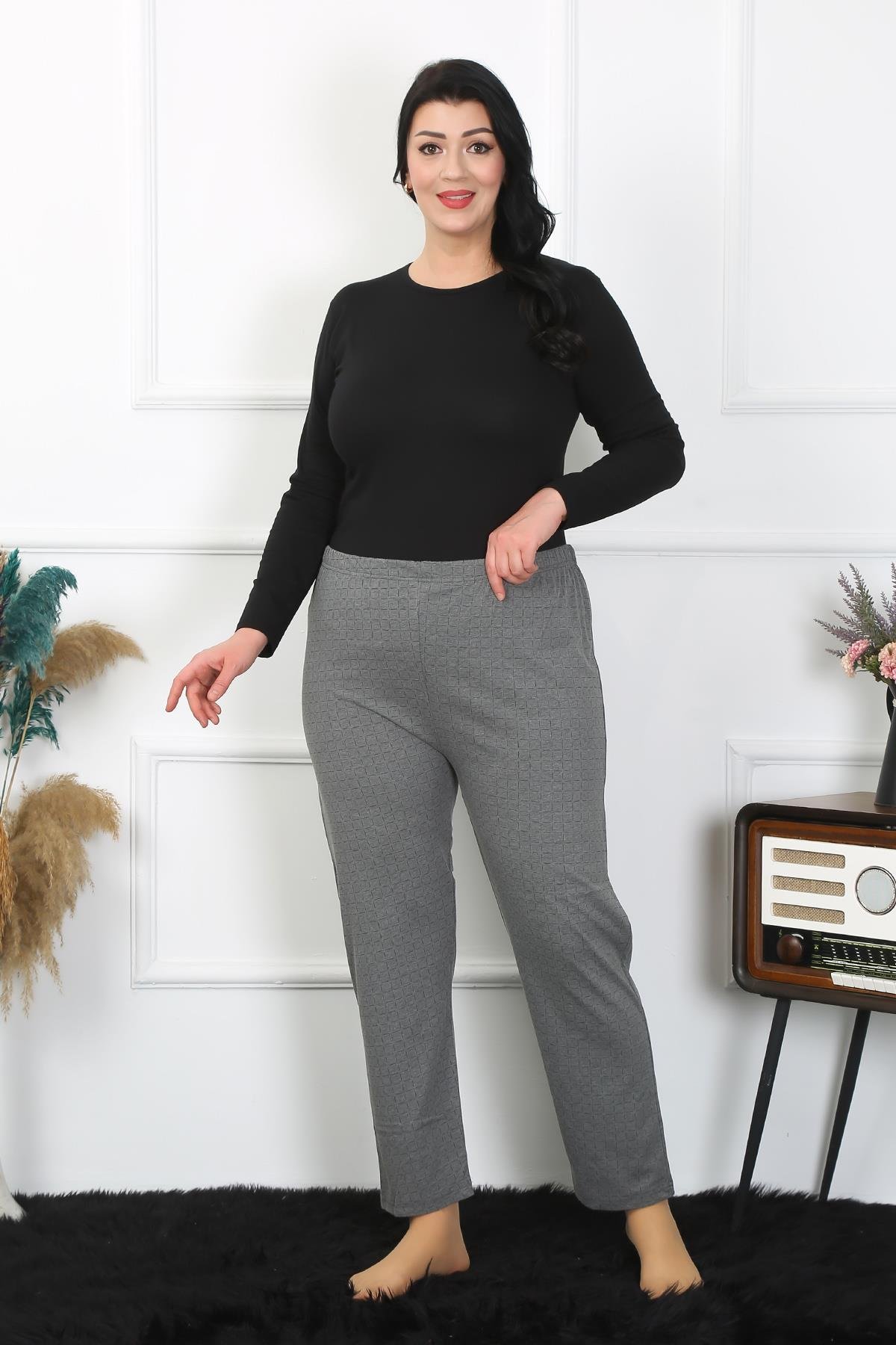 Akbeniz Kadın Büyük Beden Tek Alt Pijama 27504