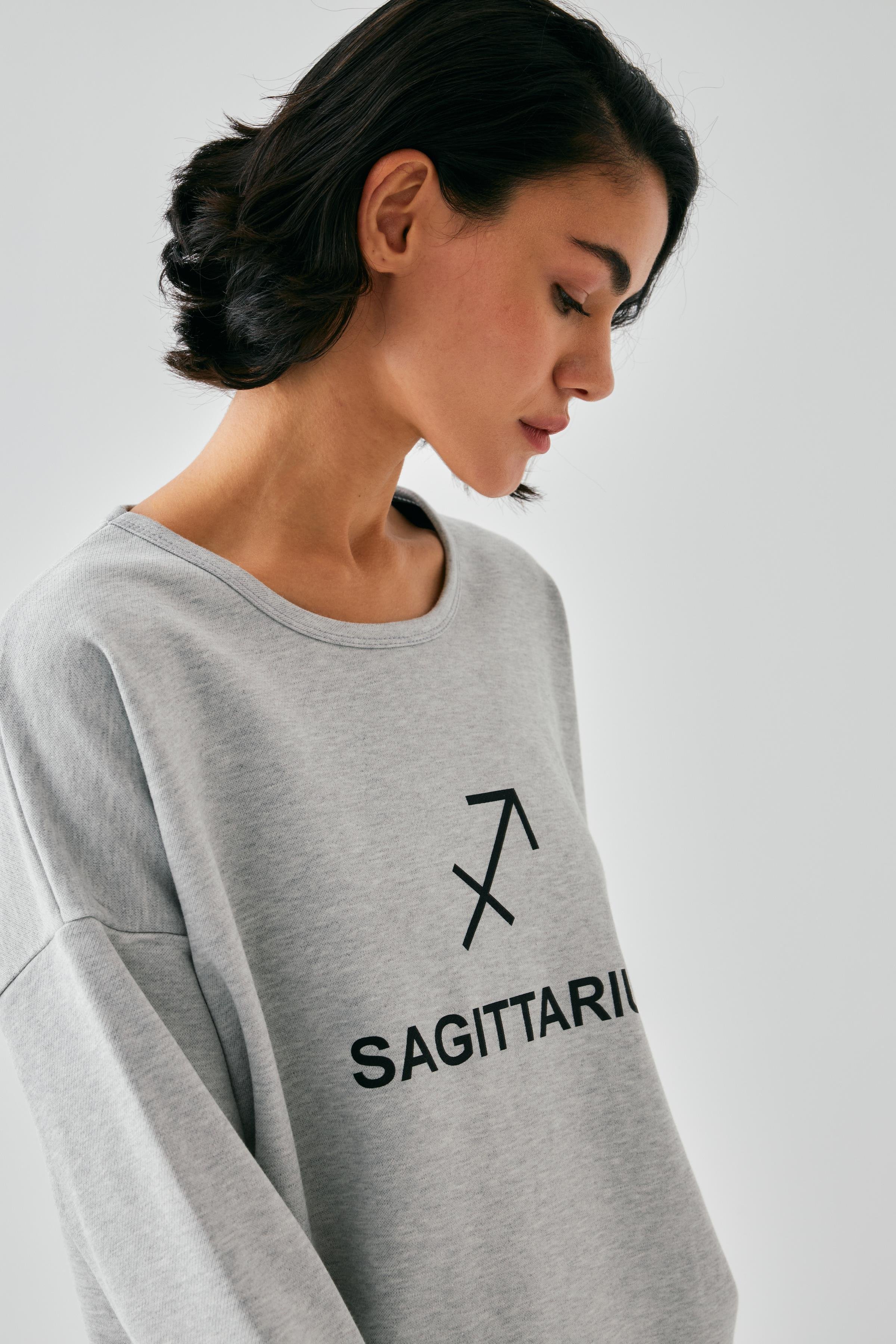 Akbeniz Kadın Gri Yay Burcu Oversize 2 İplik Eşofman Ev Giyim Takımı