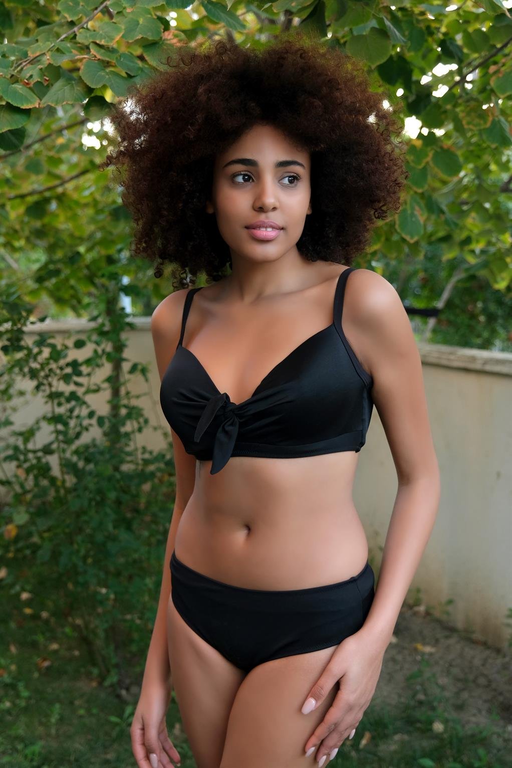 Akbeniz Kadın İçi Boş Fiyonklu Kaplı Alt Üst Bikini Takım 3501135010