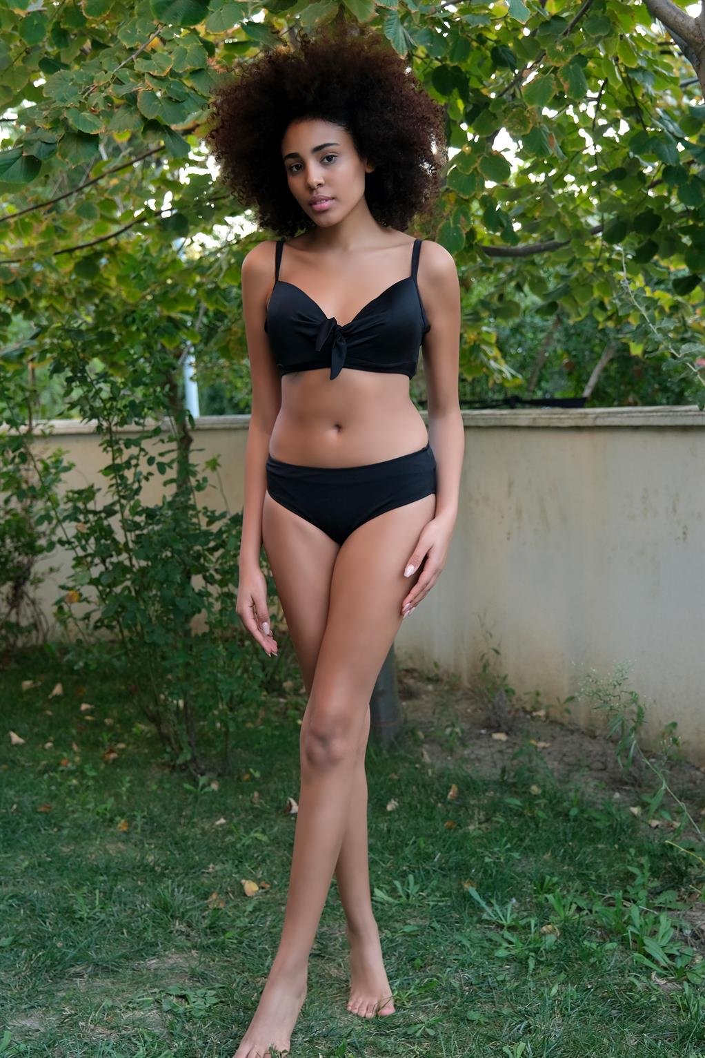 Akbeniz Kadın İçi Boş Fiyonklu Kaplı Alt Üst Bikini Takım 3501135010