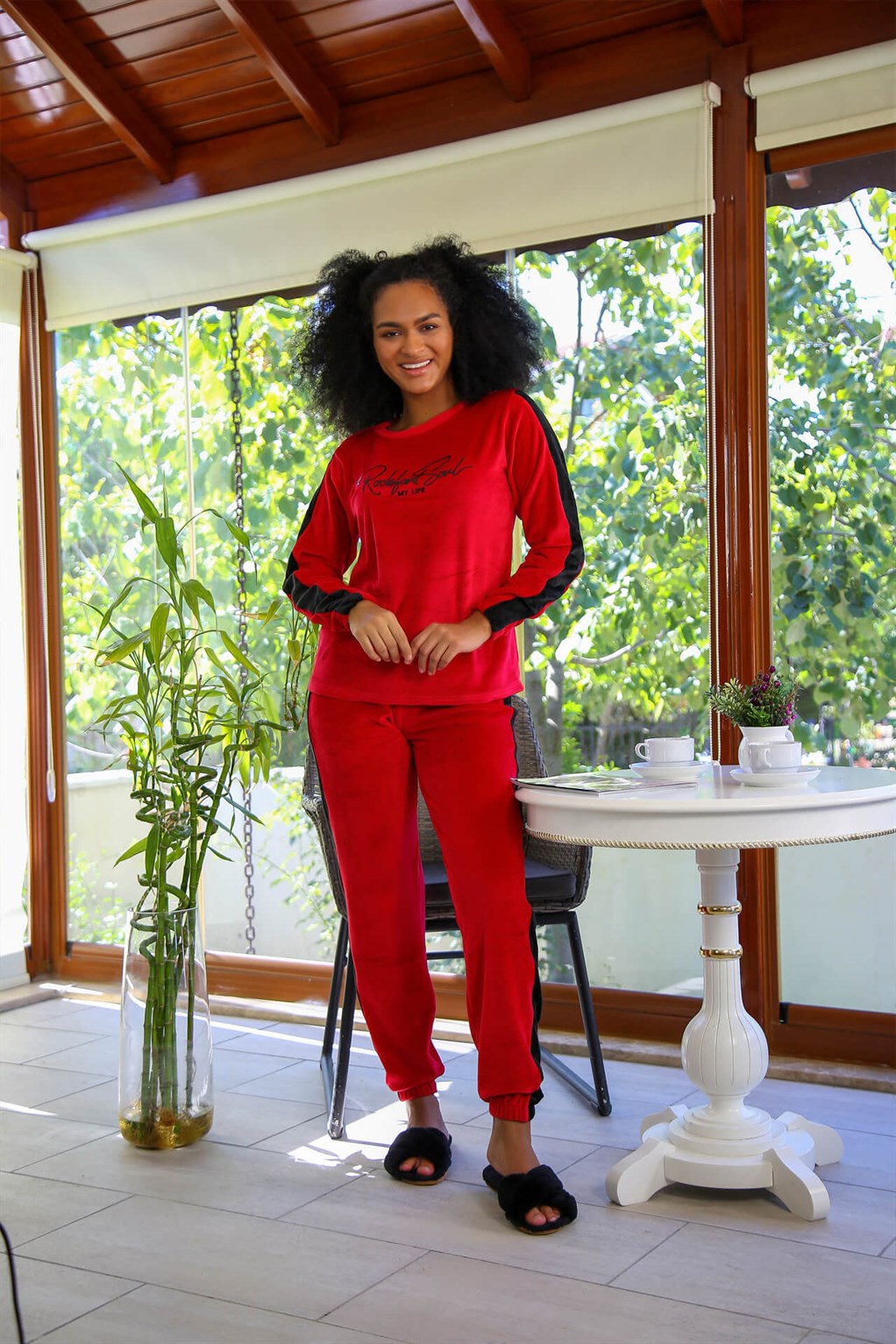 Akbeniz Kadın Kadife Eşofman Takım 9077