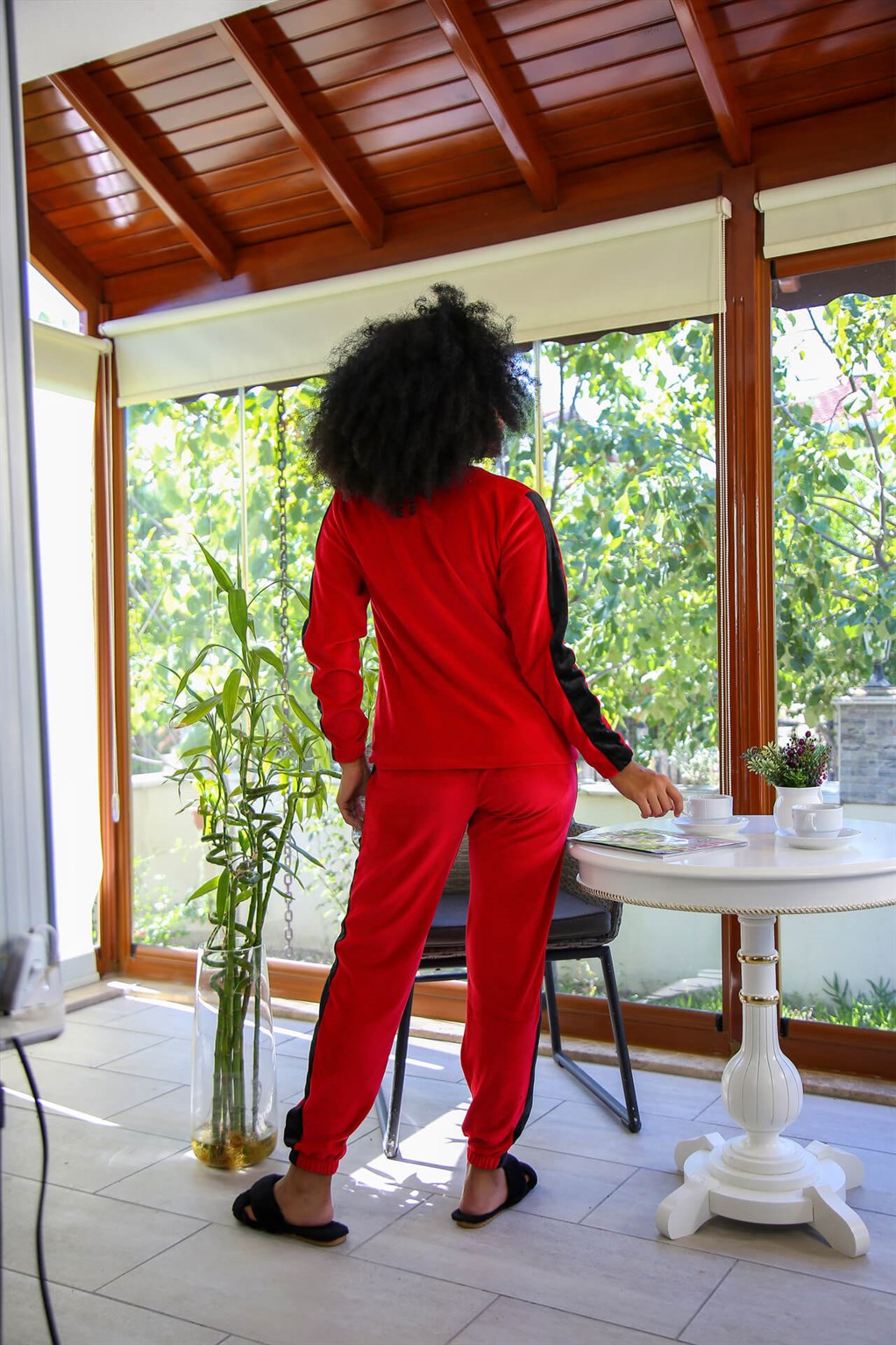 Akbeniz Kadın Kadife Eşofman Takım 9077