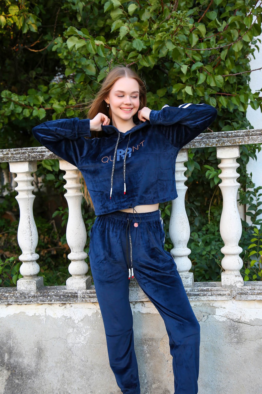 Akbeniz Kadın Kadife Kapşonlu Pijama Takım 9059