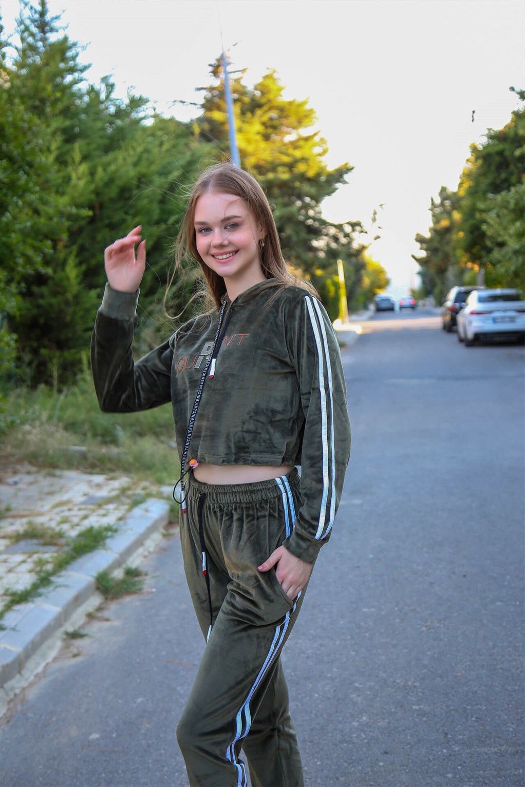 Akbeniz Kadın Kadife Kapşonlu Pijama Takım 9055