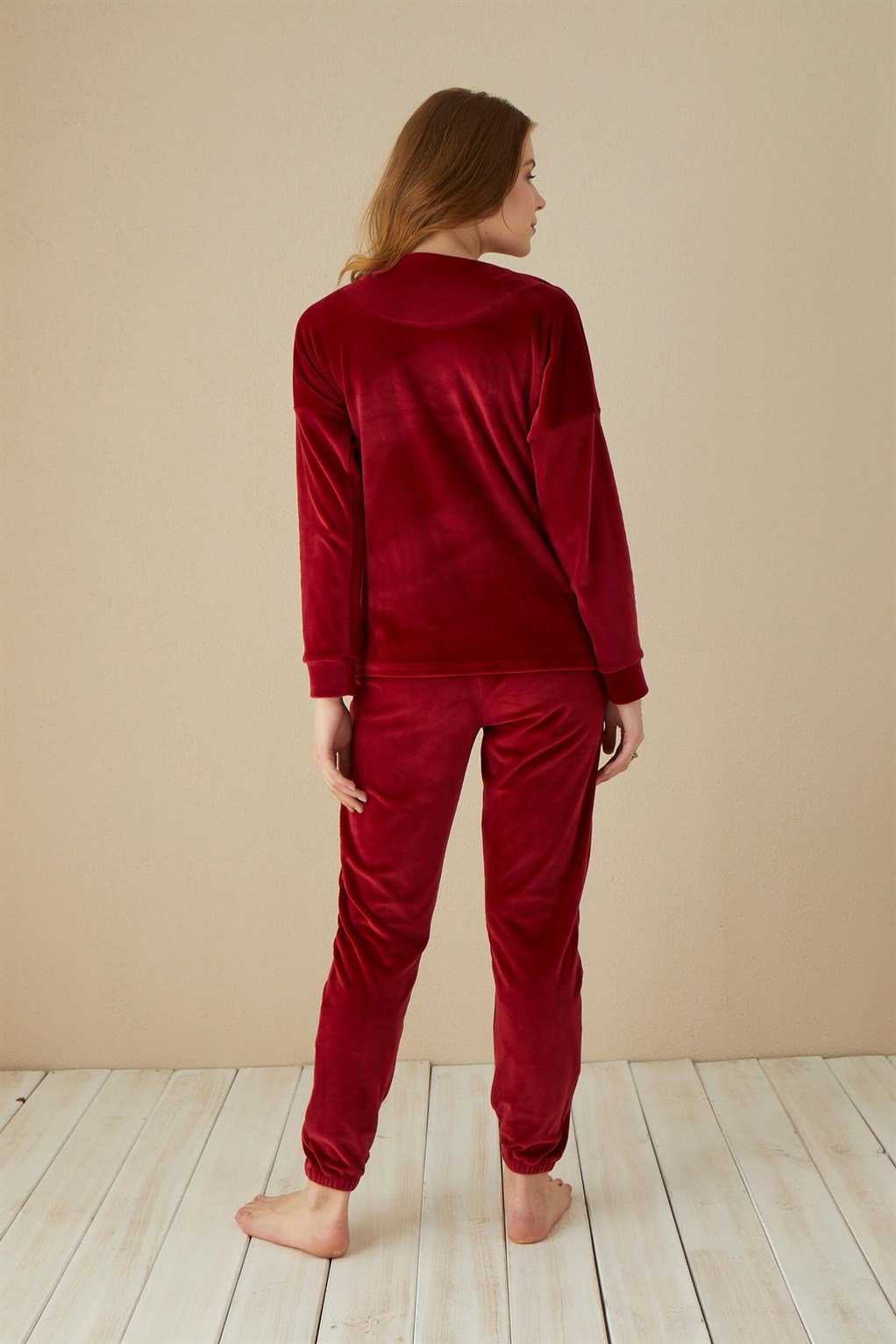 Akbeniz Kadın Kadife Pijama Takım 9050