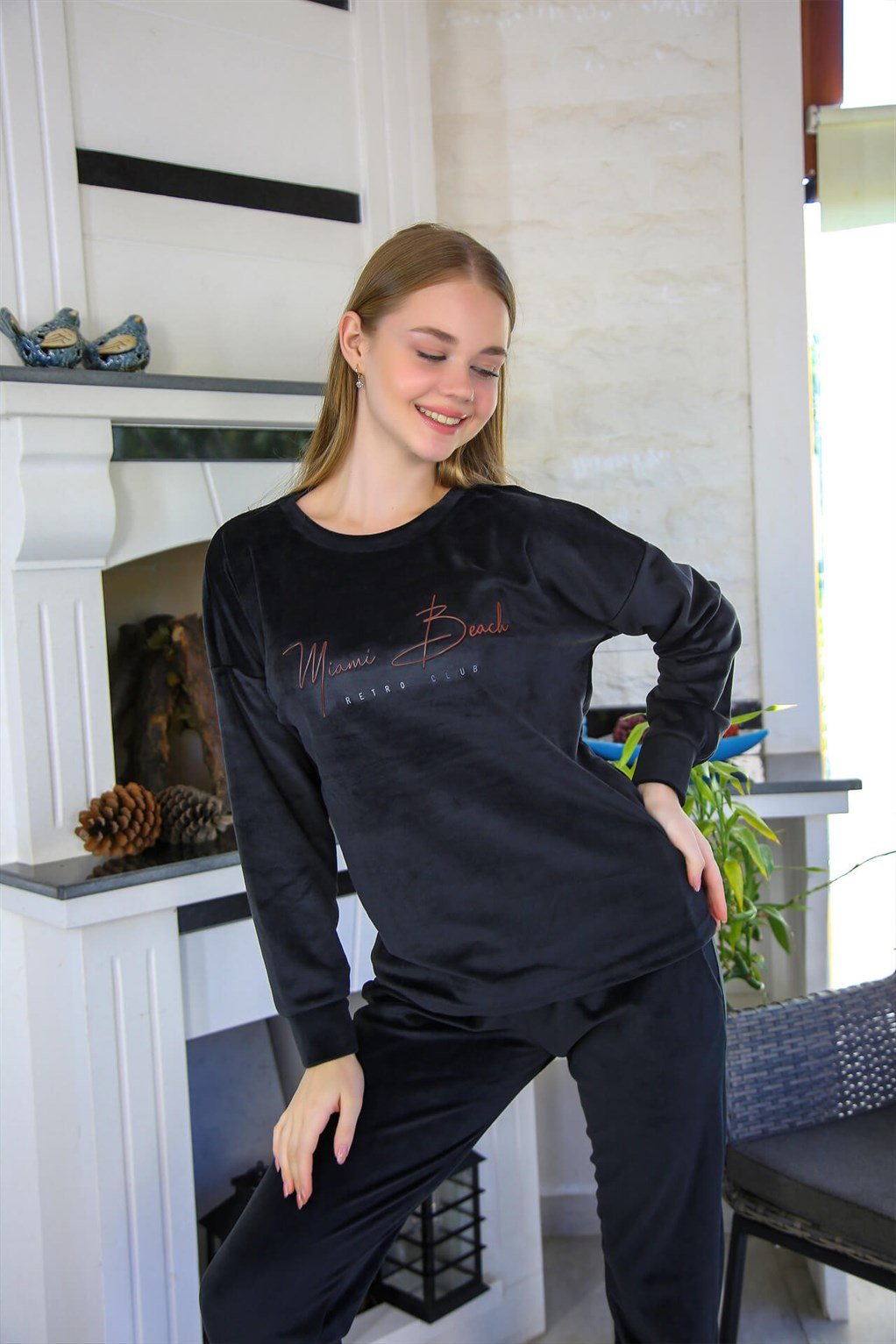 Akbeniz Kadın Kadife Pijama Takım 9079