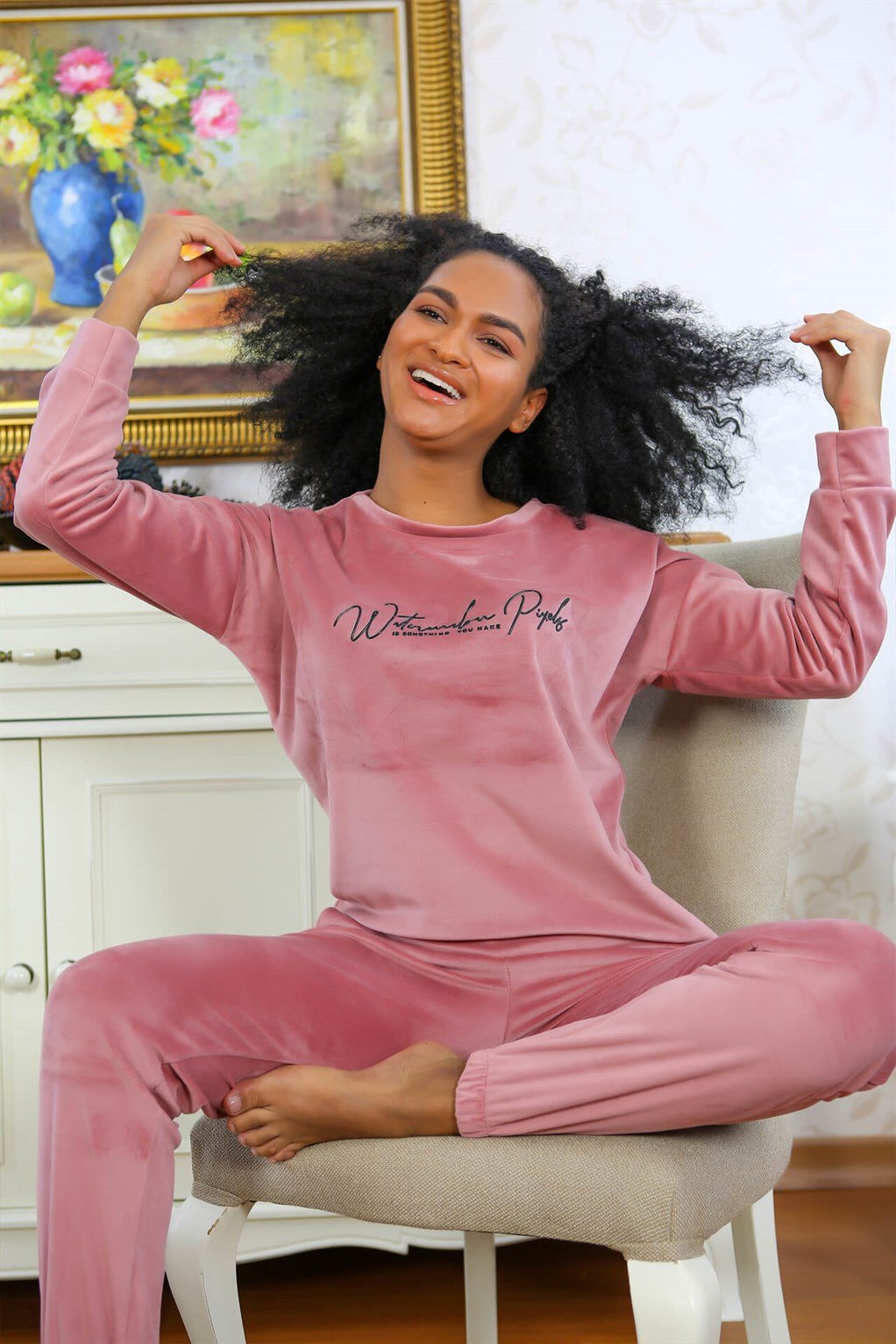 Akbeniz Kadın Kadife Pijama Takım 9086