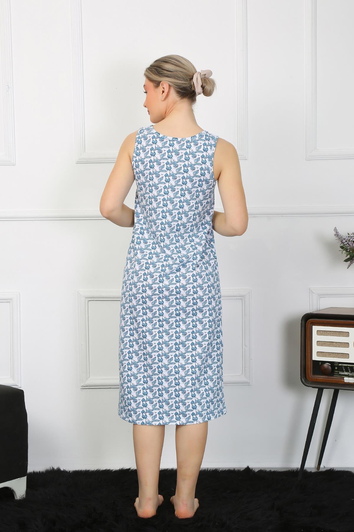 Akbeniz Kadın Kalın Askılı Penye Uzun Gecelik 12005