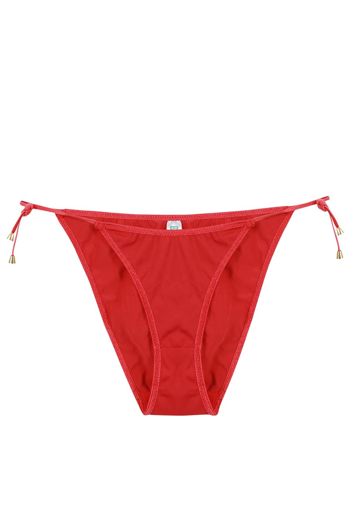 Akbeniz Kadın Kırmızı Yandan Bağlamalı 2’li String Slip