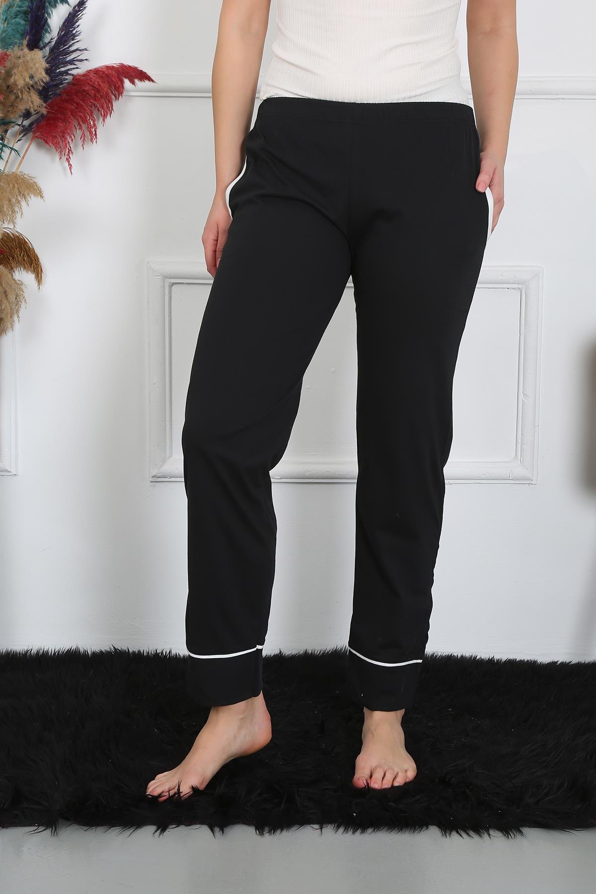 Akbeniz Kadın Pamuk Penye Cepli Tek Alt Pijama Siyah 27512