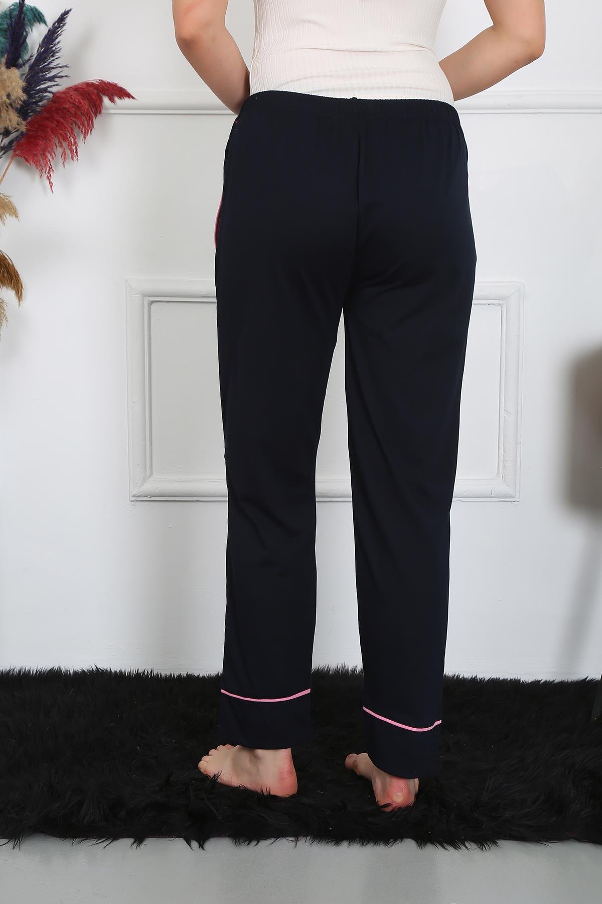 Akbeniz Kadın Pamuk Penye Cepli Tek Alt Pijama Lacivert 27512